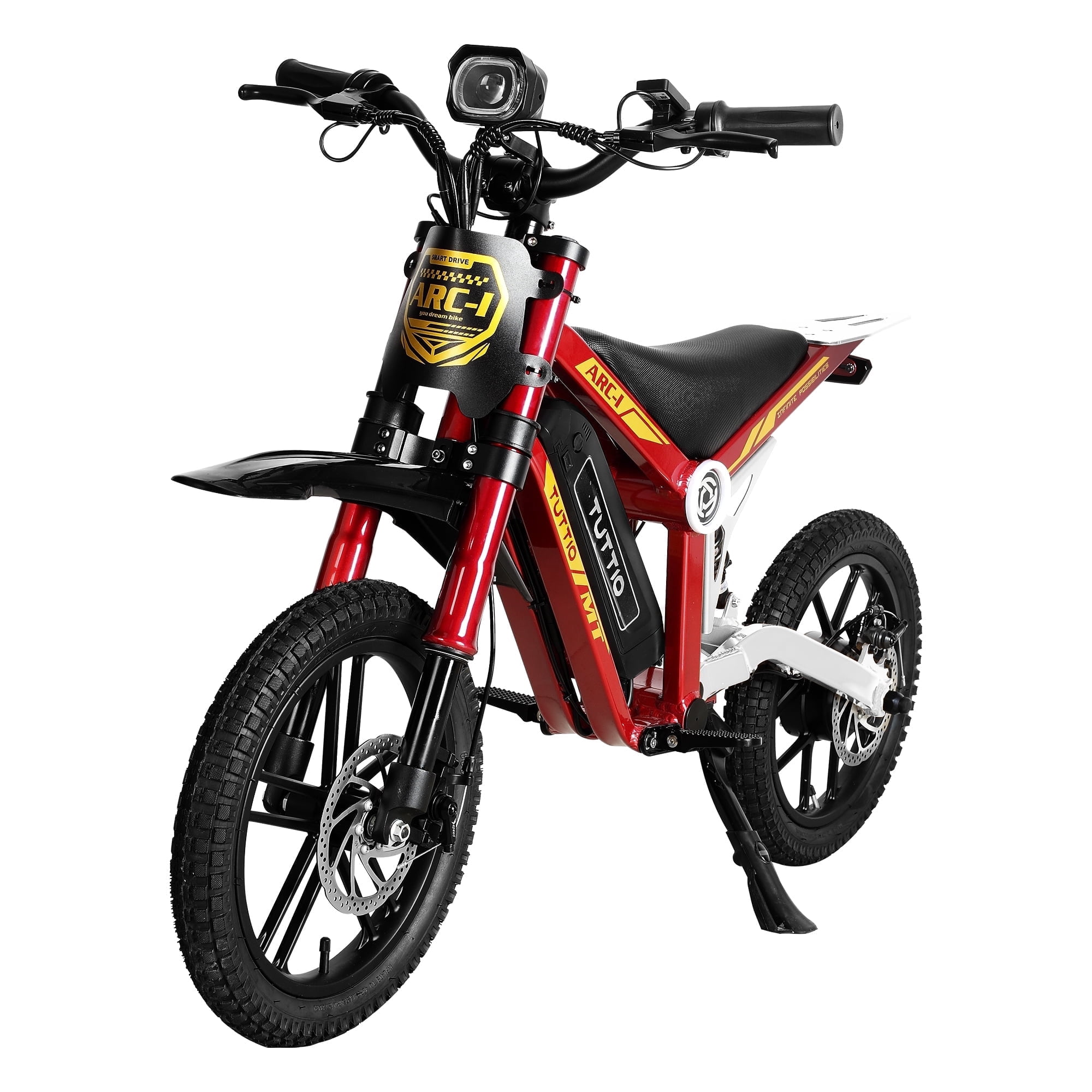 TUTTIO ARC-1 Electric Dirt Bike, 750W Motor Off-Road Motorcycle with 5-Speed Modes (Silver, 16 in Tires) tiv9n