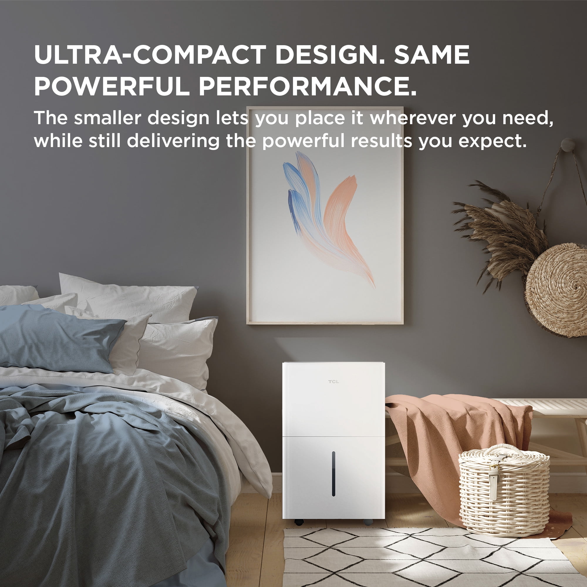 TCL 25 Pint Smart Dehumidifier, Energy Star Certified, Quiet Operation, App-Controlled, Portable Design (White, 25 Pint) yqem7