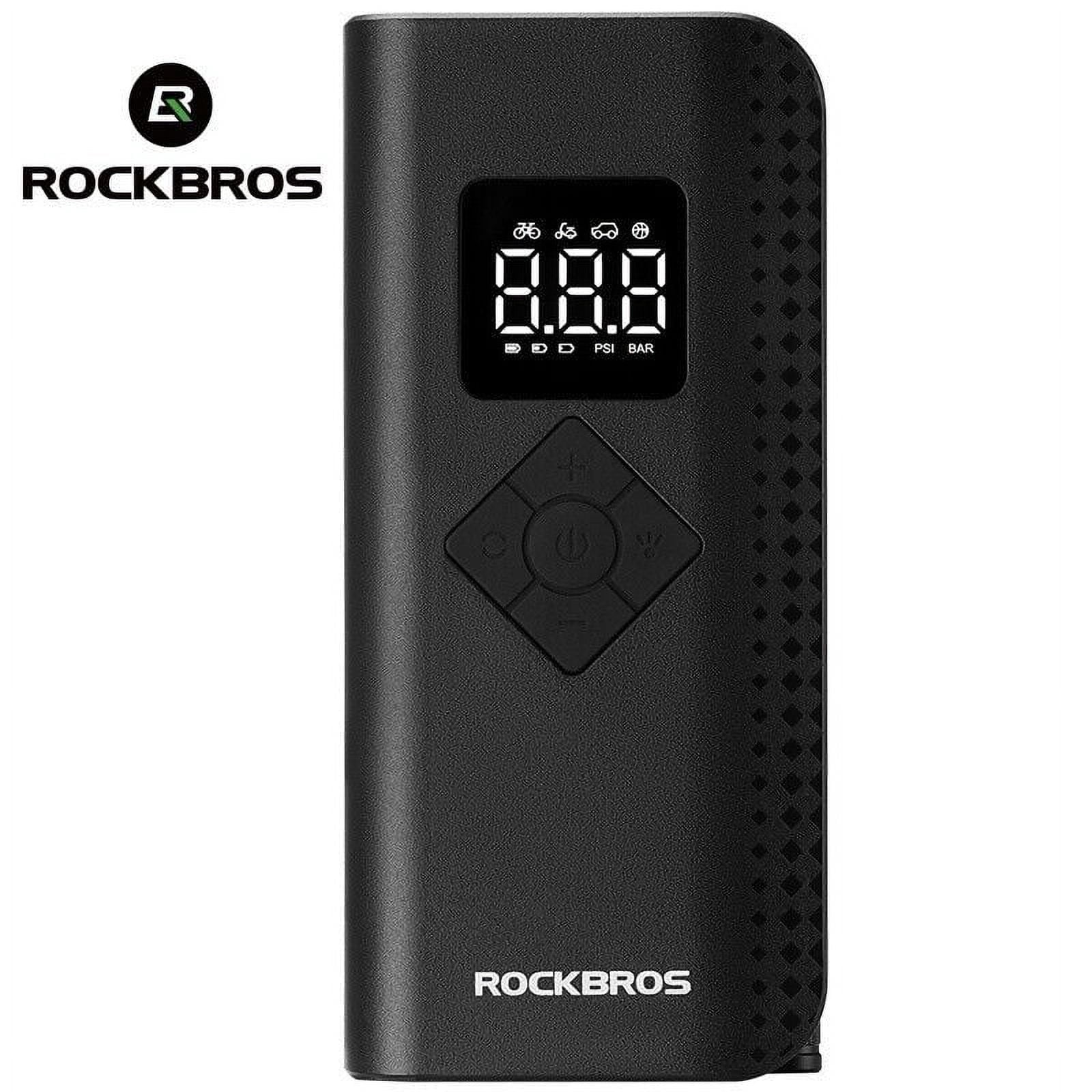 ROCKBROS Electric Bike Air Pump Portable Wireless 150 PSI Inflator (Black, 0.9 lb) qtsvv