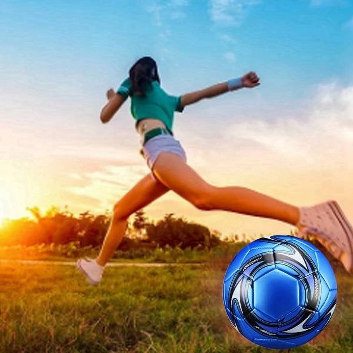 BESTEK Professional Soccer Ball Size 5 Official Training Competition Football (Blue) nas6b