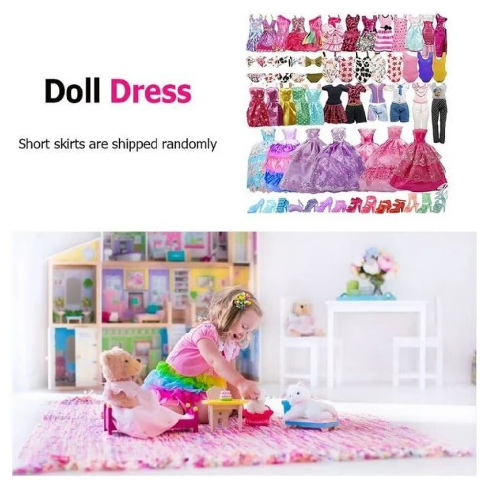 SHUWND 35-Piece Handmade Doll Clothing and Accessory Set for 11.5-Inch Fashion Dolls (35 Pack) qkke6