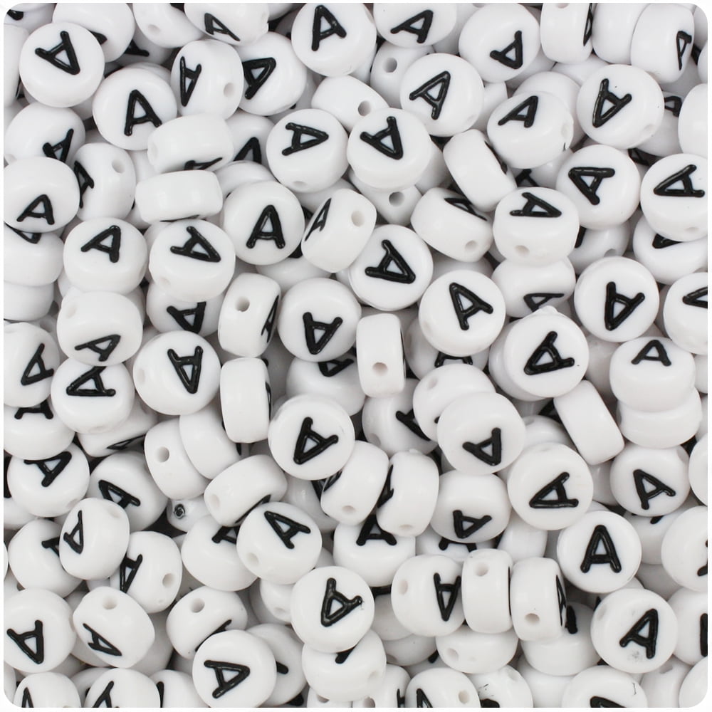 BeadTin Alpha Coin Beads for Jewelry Making and DIY Crafts (White, 100 Pack) j3hoa
