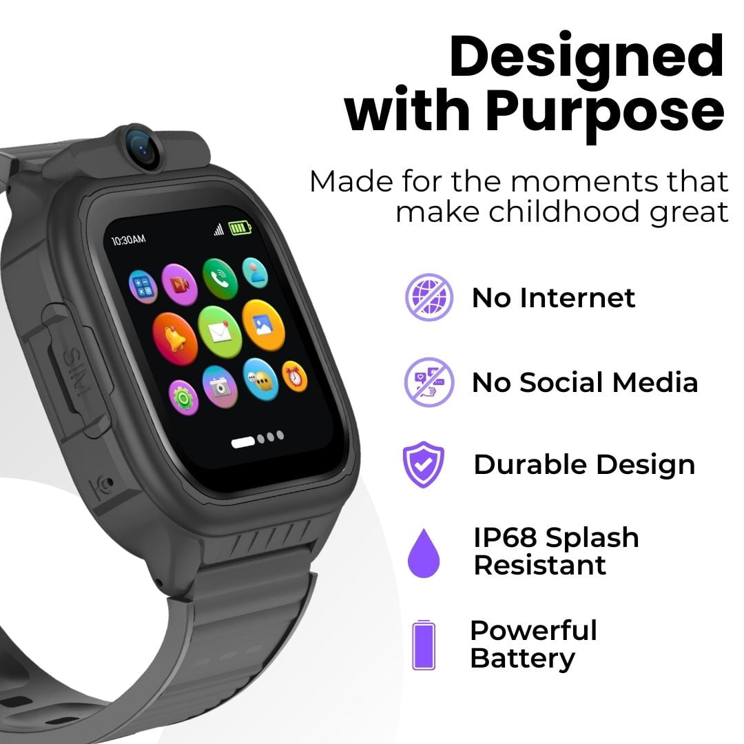 EmojiKidz 2026 GPS Smartwatch for Kids with 4G Calling, Texting, Camera, and SOS Alerts (Black, 1 Unit) 7vkj2