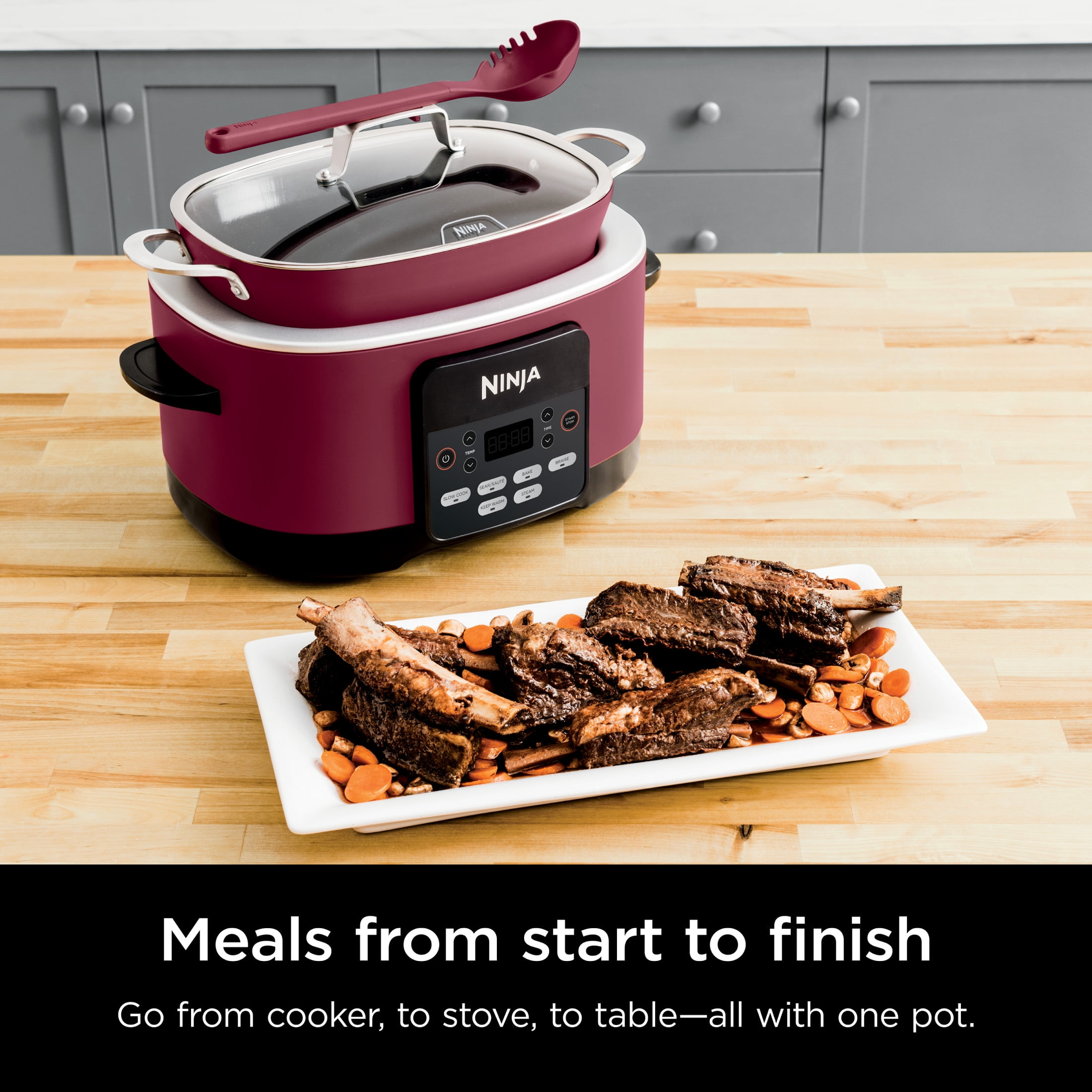 Ninja Foodi Possible 10-in-1 Multi-Cooker with Triple Heat Fusion Technology (Red, 8.5 qt) 0apms