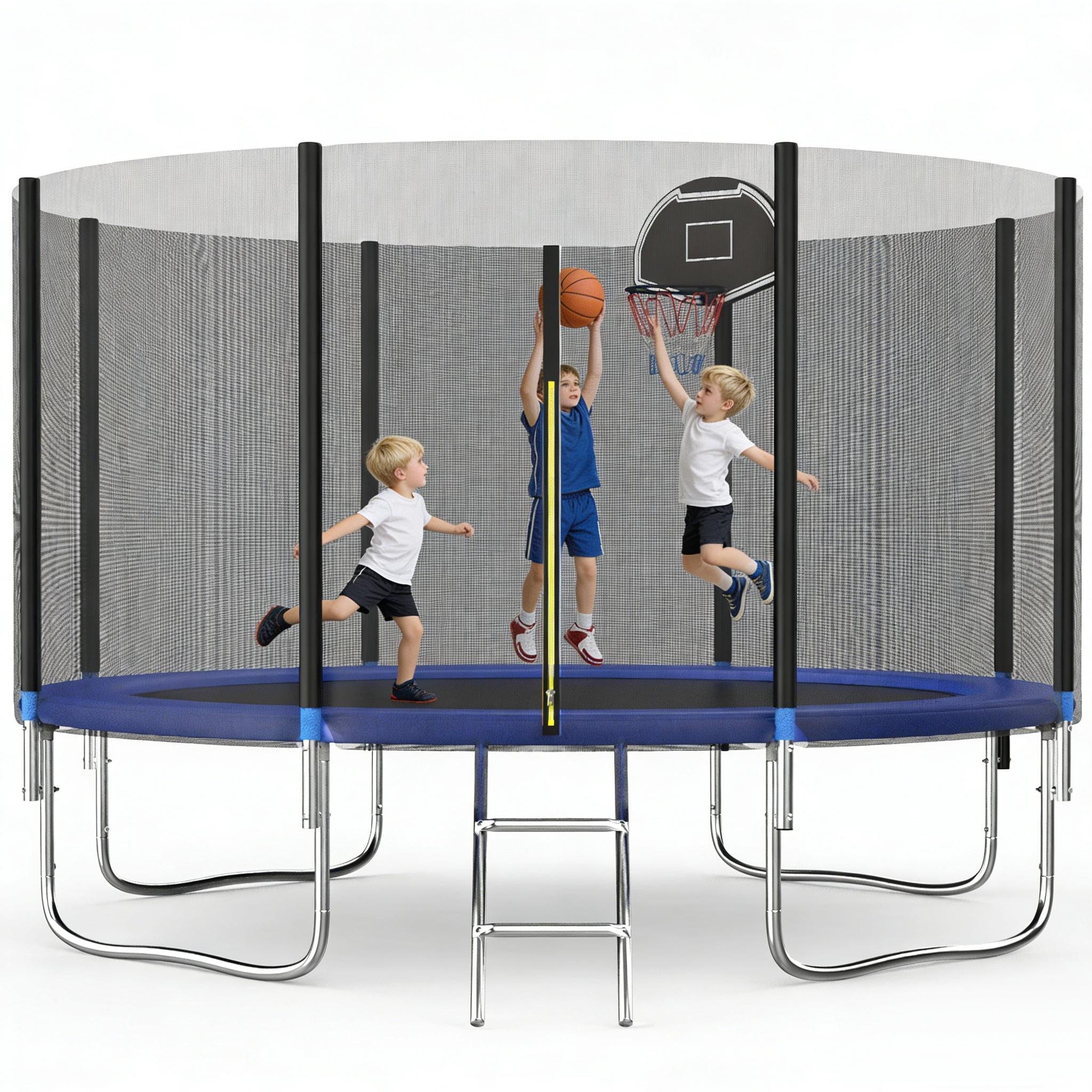Shengchao Trade 10ft Recreational Trampoline with Enclosure Net and Ladder (Blue, 10ft) h2z4w