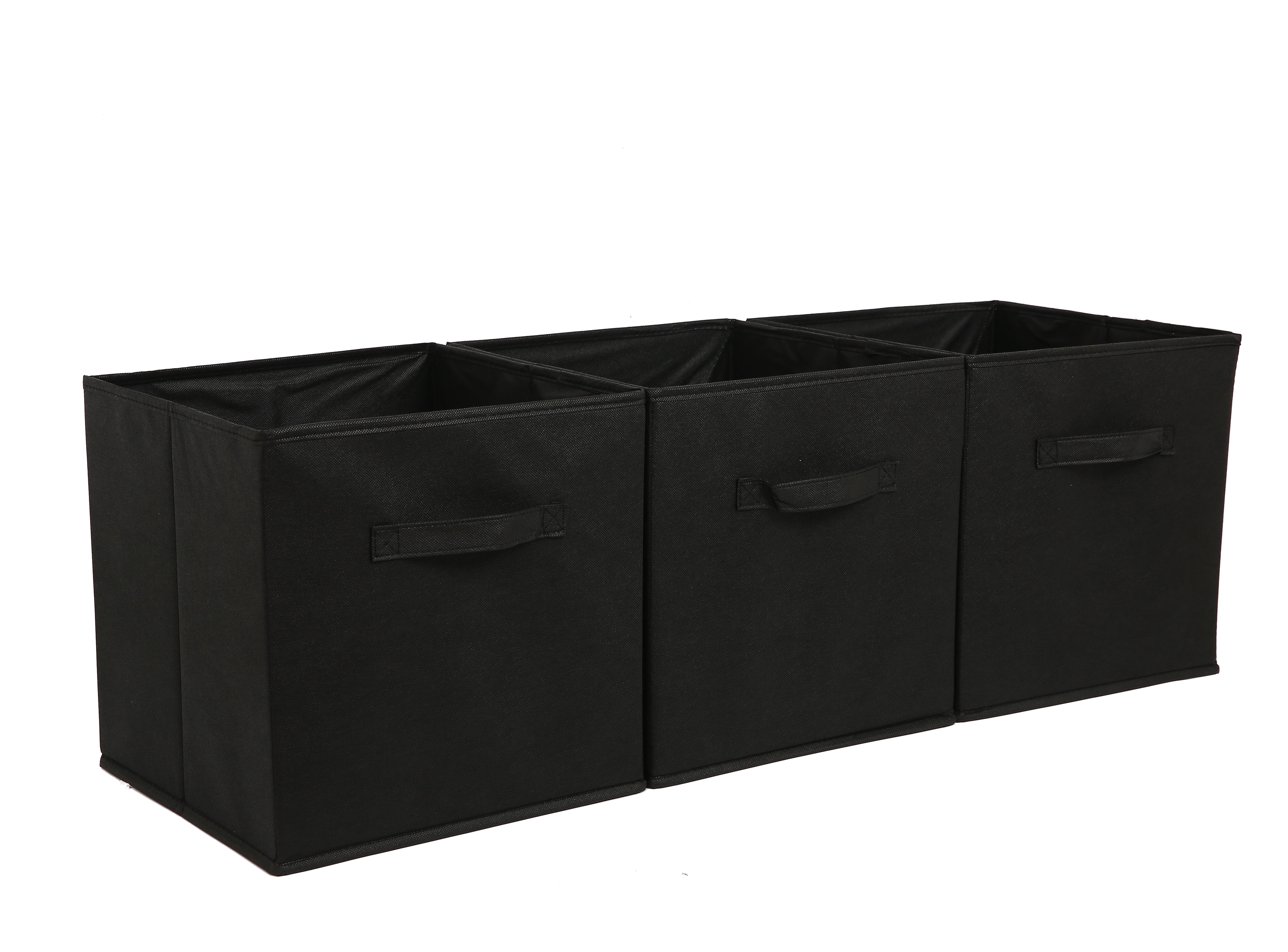 STOWM Foldable Storage Bins, Collapsible Closet and Toy Organization Fabric Cubes (Black, 6-Pack, 11 in x 11 in x 11 in) n9jn8