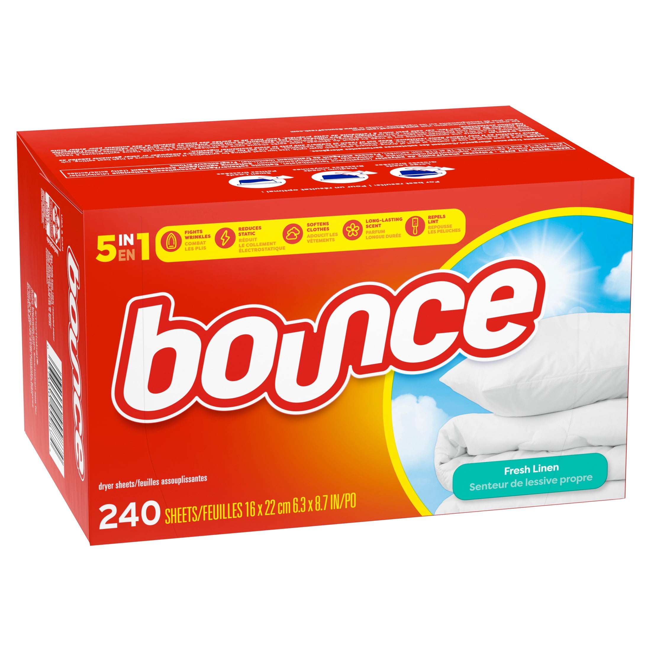 Bounce Fabric Softener Dryer Sheets, Fresh Linen Scent (240 Count) 9w7v5