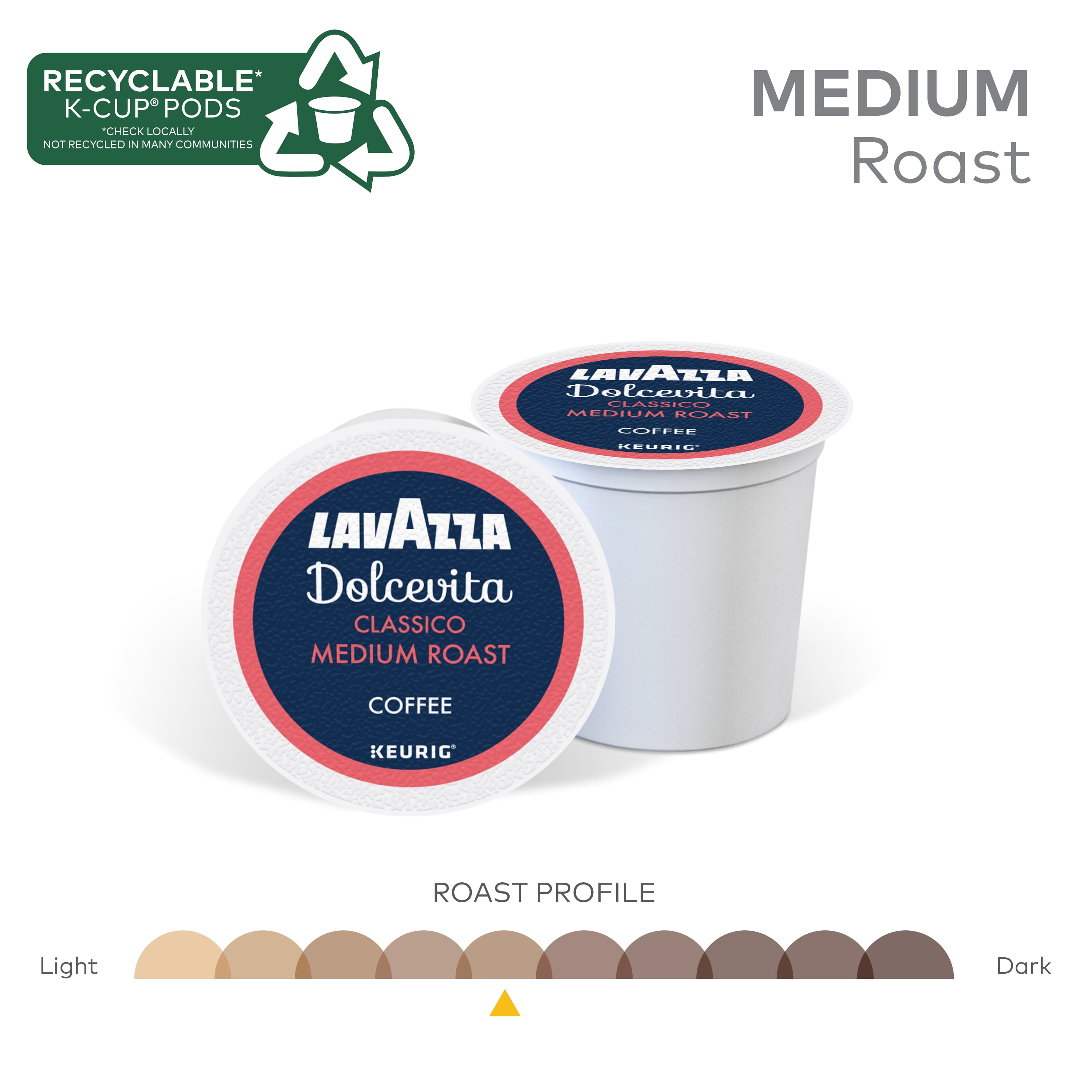 Lavazza Dolcevita Classico Medium Roast Coffee K-Cup Pods for Keurig Brewers (40 Count) 46hwv