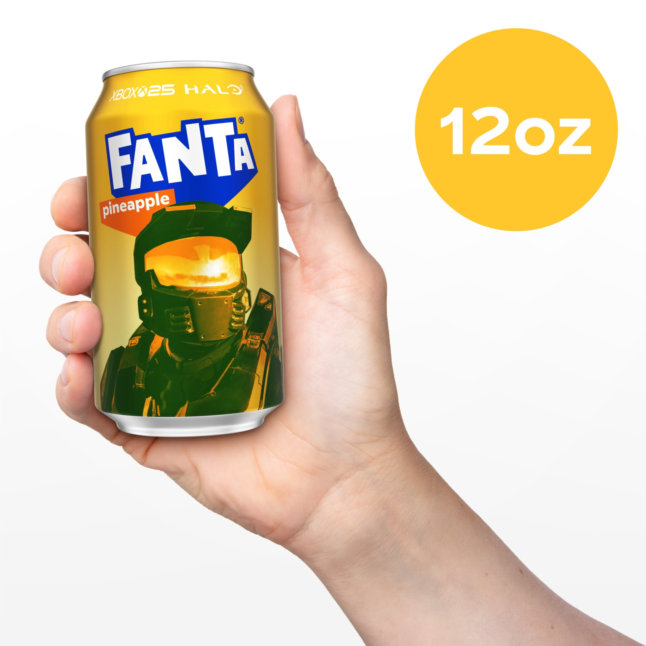 Fanta Pineapple Soda Pop Refreshing Fruit Flavored Soft Drink (Yellow, 12 fl oz, 12 Pack) 2o9fk