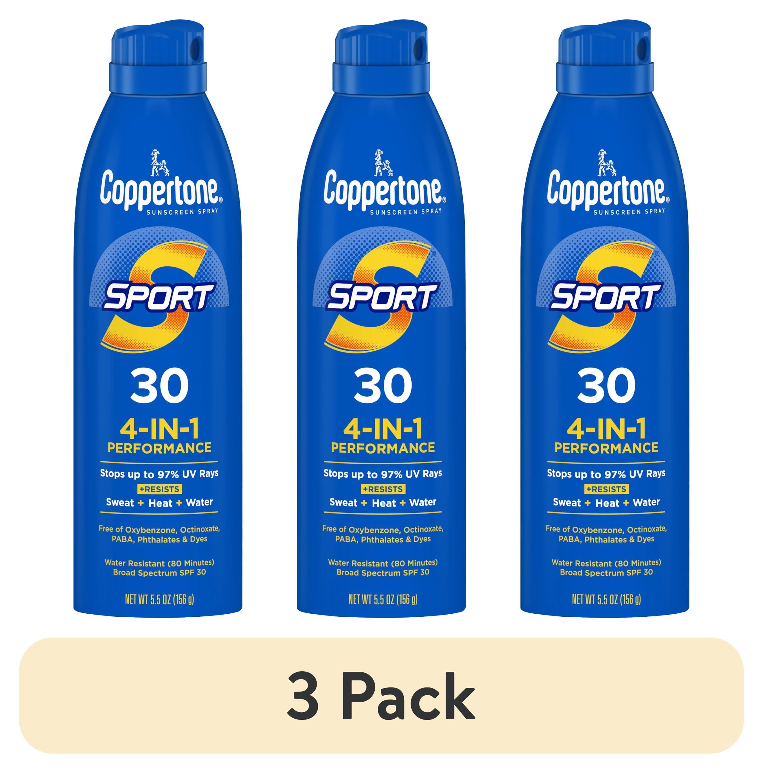Coppertone Sport Sunscreen Spray SPF 30 Broad Spectrum High-Performance Protection (3 Pack, 5.5 oz) m987v