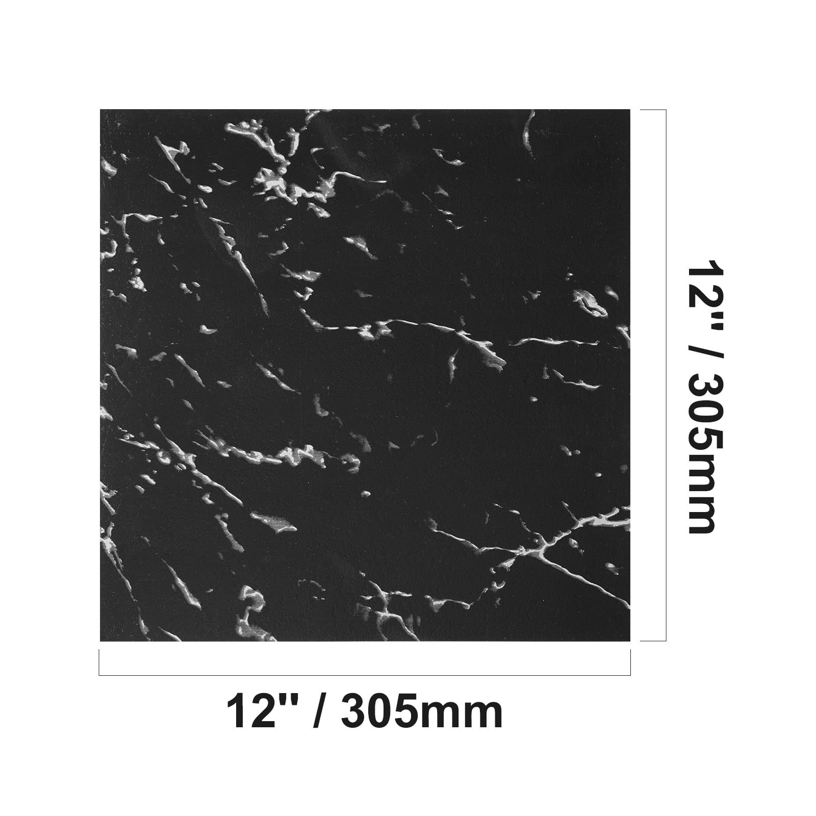 KFFKFF Self-Adhesive Vinyl Floor Tiles, Peel and Stick Flooring for Home Decor (Black Marble, 12 x 12 in, 50 Pack) n7gz4