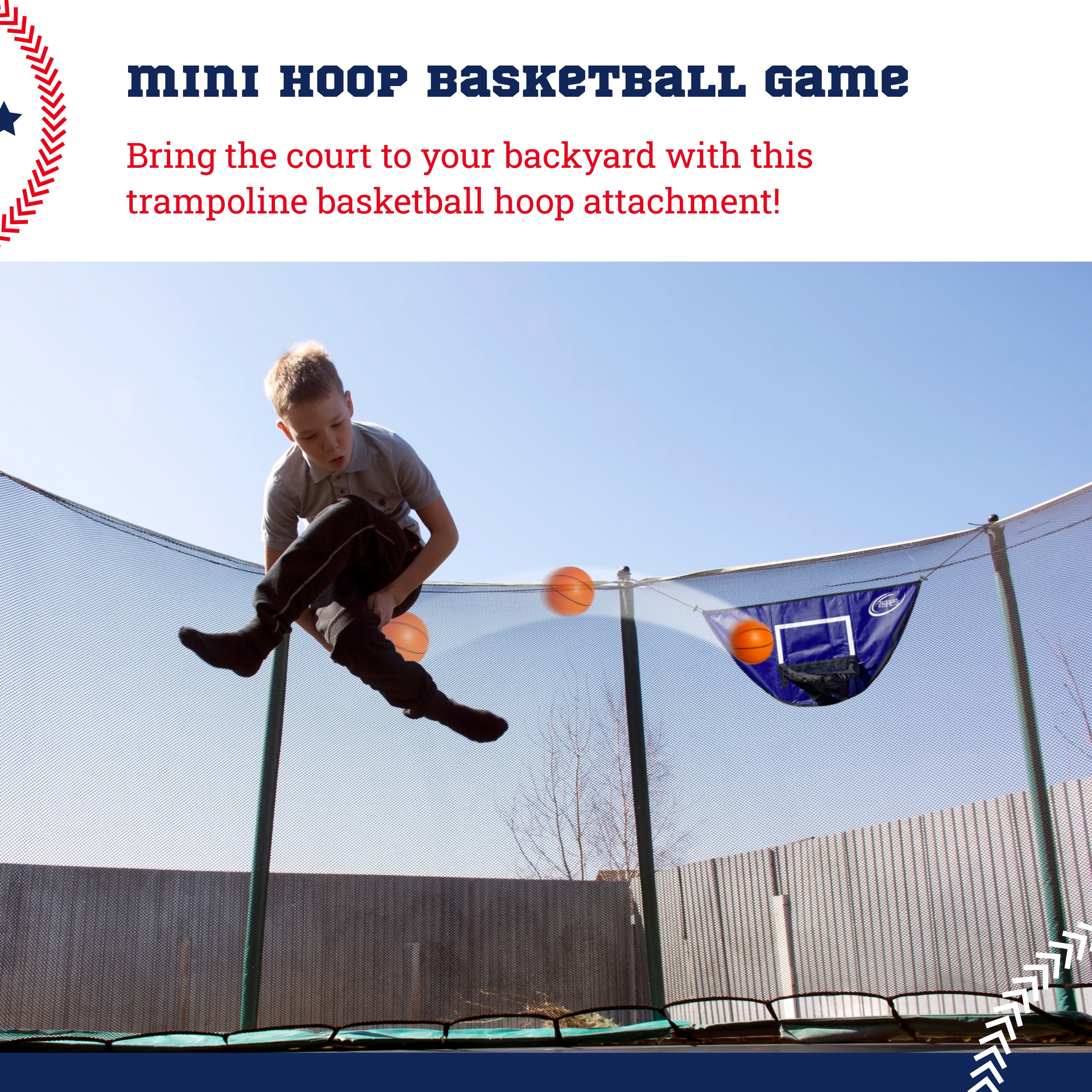 Botabee Trampoline Basketball Hoop Set with Mini Basketballs (Waterproof, Adjustable) vzvmg