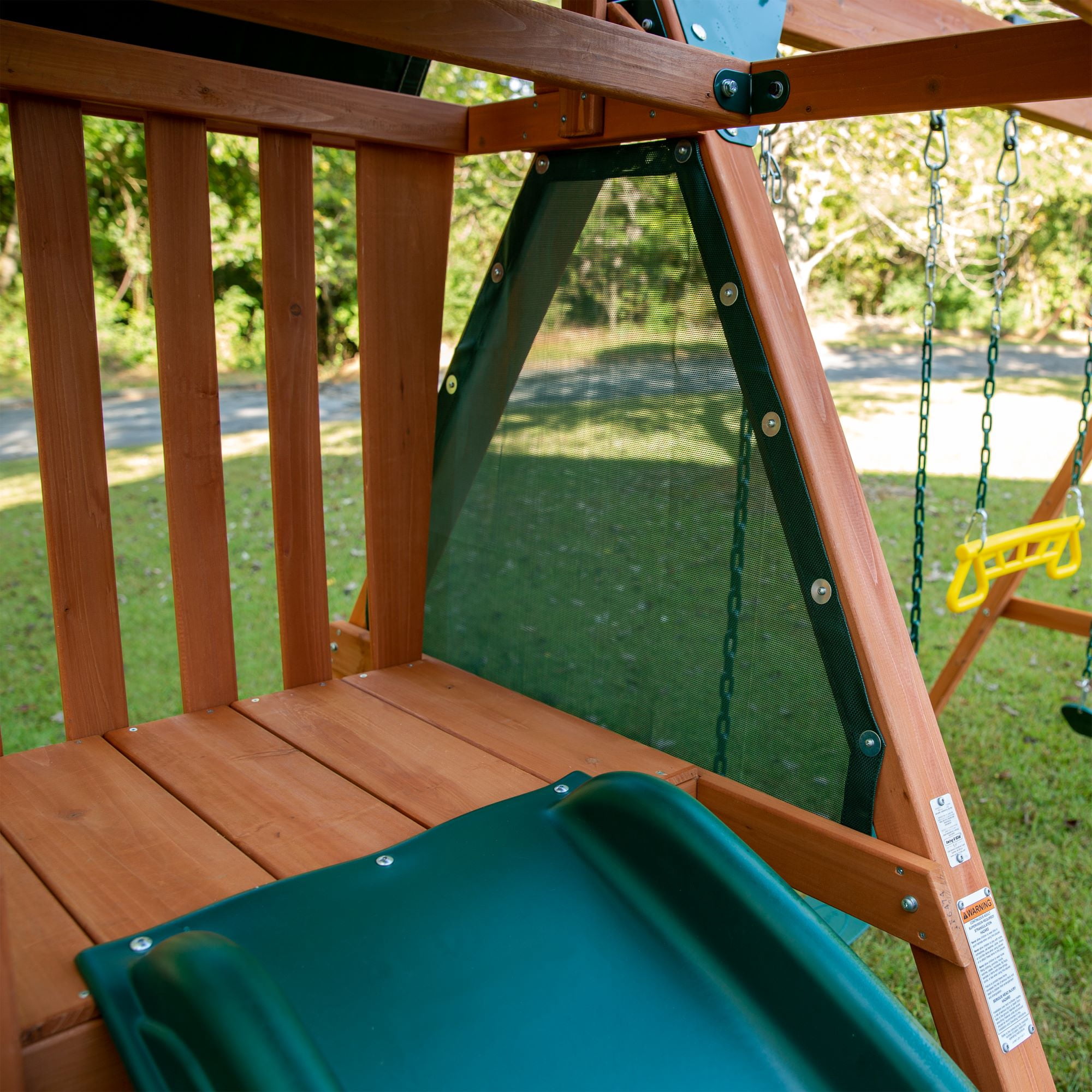 Gorilla Playsets Basic Swing Set with Slide and Climbing Wall (Brown, 12 ft x 11 ft) rxijb