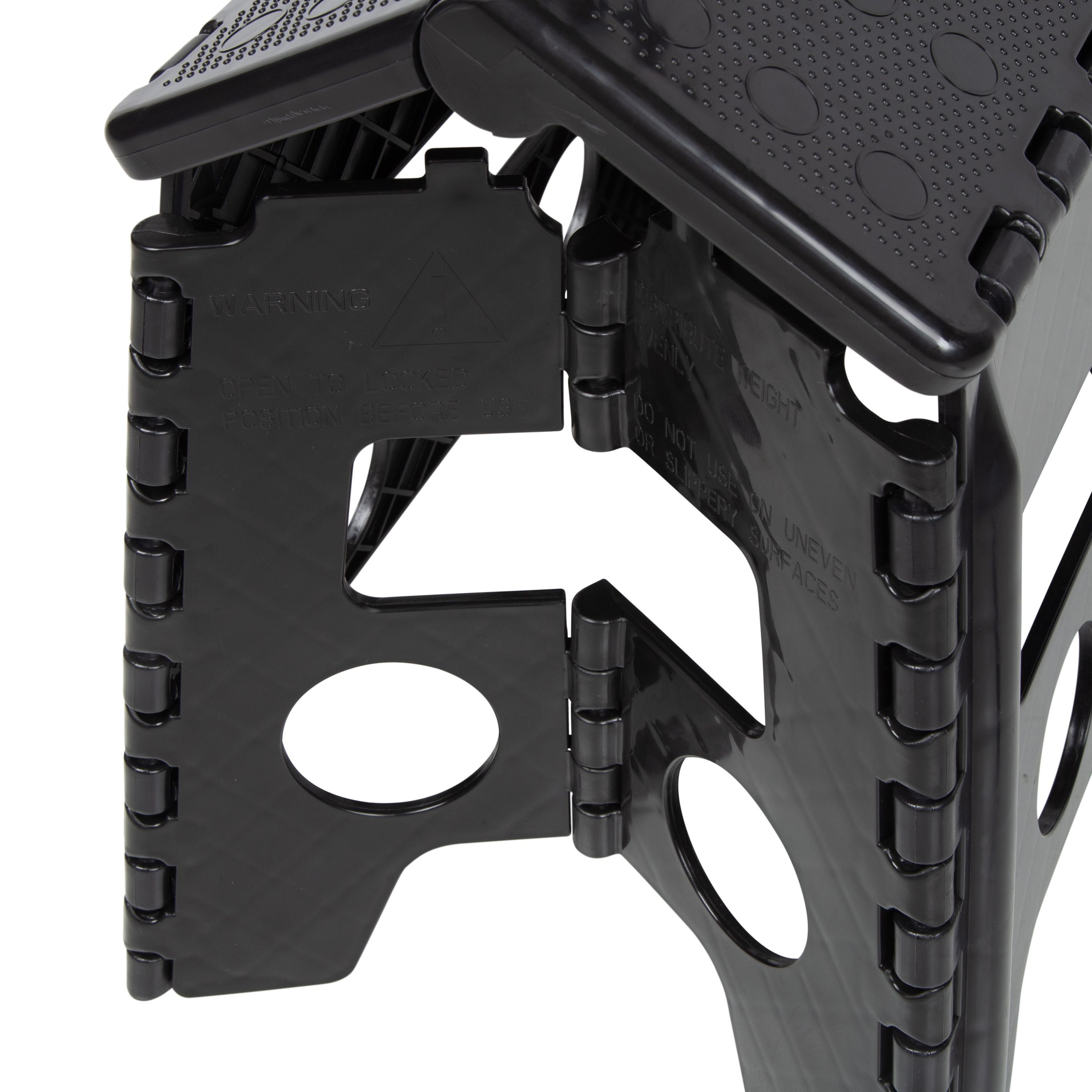 Mainstays One Step Folding Step Stool, Heavy-Duty Non-Slip Platform (Black, 13.7 in x 9.05 in x 12 in) cpfal