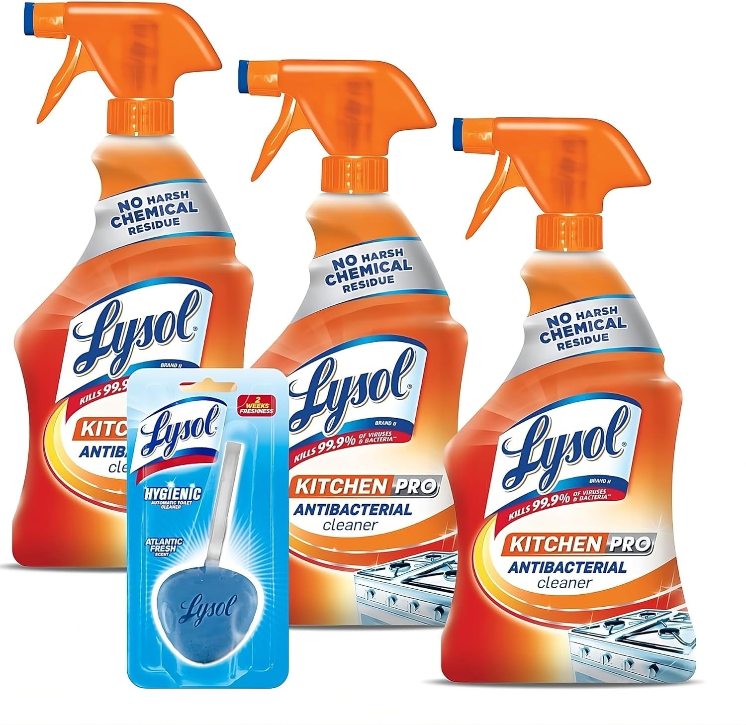 Lysol Kitchen Pro Antibacterial Cleaner Spray, Grease-Cutting Formula (Atlantic Fresh, 22 fl oz, Pack of 3) r82h4
