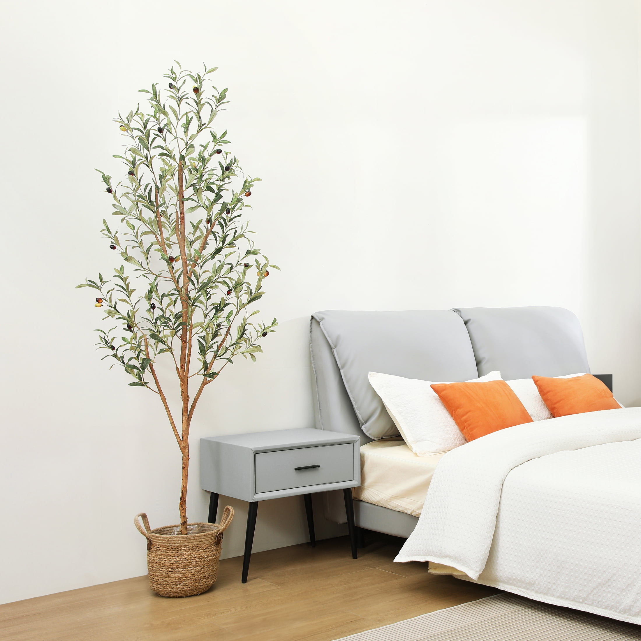 DR.Planzen Artificial Olive Tree with Realistic Leaves and Natural Trunk (Black, 6 ft) mzel6