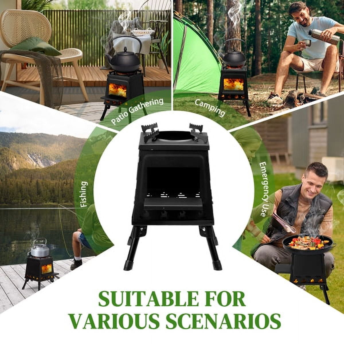 YDLW 38 in Outdoor Fire Pit and BBQ Grill Combo (Black, 38 in) 77elf