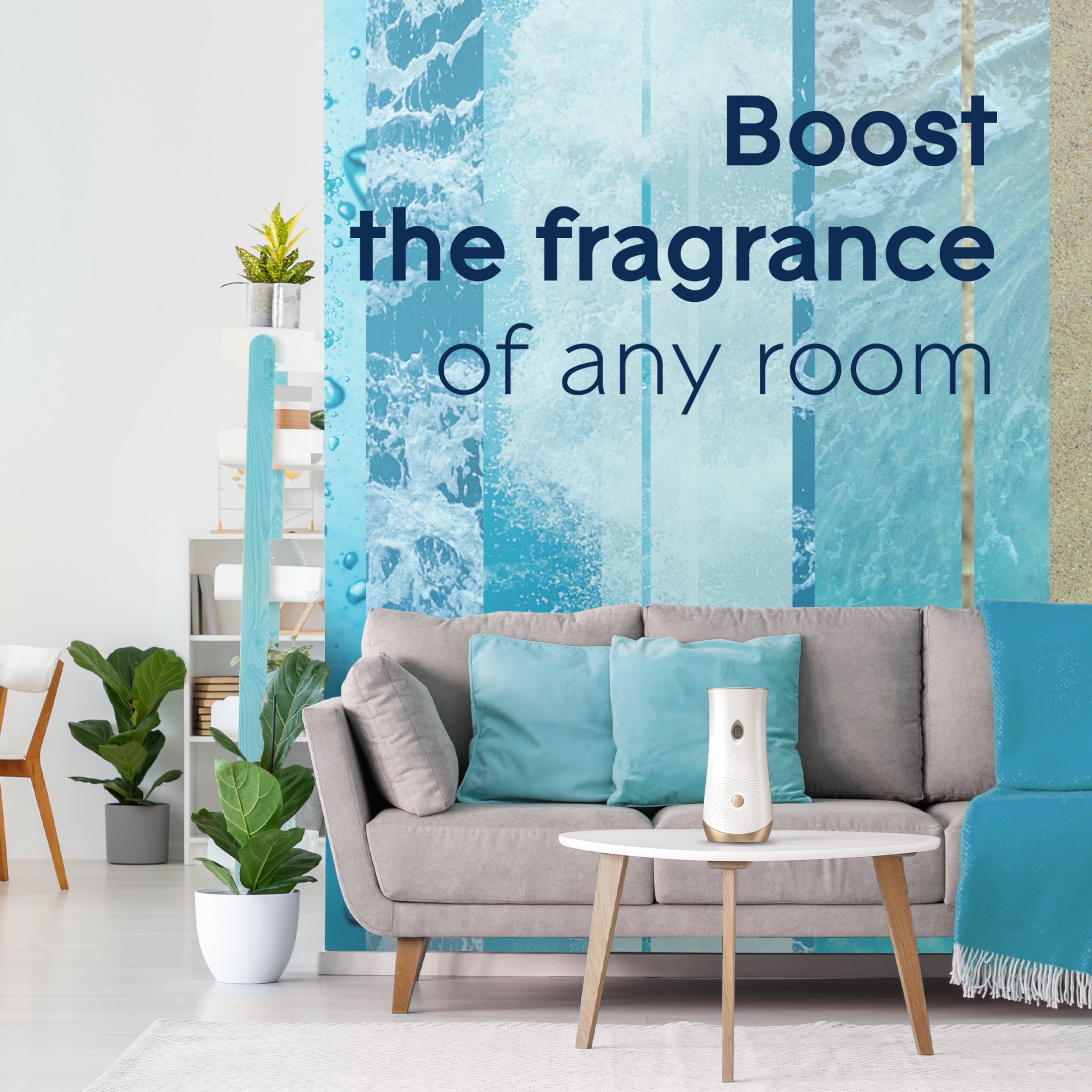 Glade Automatic Spray Air Freshener Refills, Essential Oil Infused Fragrance, Aqua Waves (6.2 oz, 2 Count) bqo1x