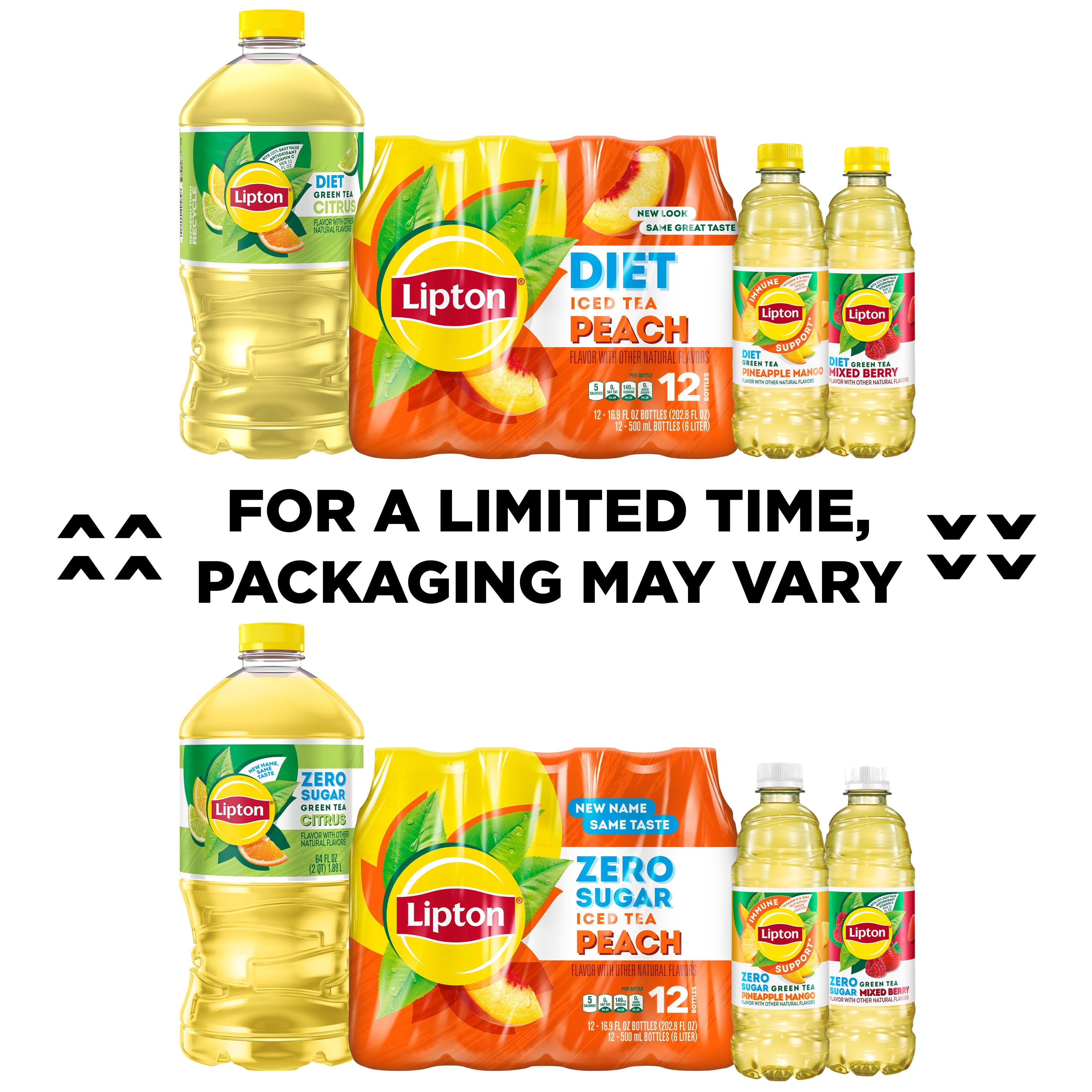 Lipton Zero Sugar Peach Iced Tea, Refreshing Fruit Flavored Drink (12 Pack, 16.9 fl oz) u6hz2