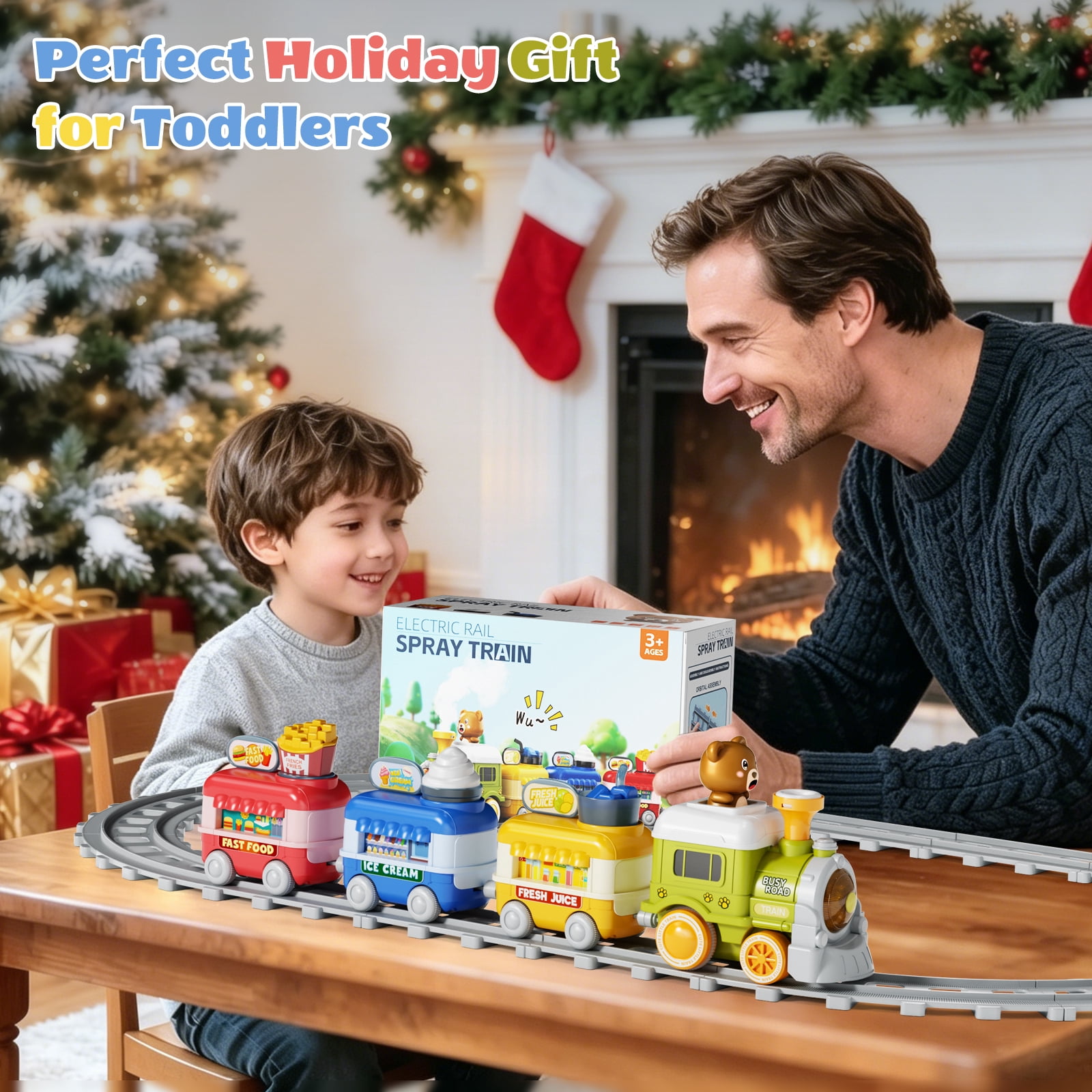 Dimoarch Electric Train Track Play Set with Steam, Light, and Music (Multicolor, 13-Piece Set) td0rc