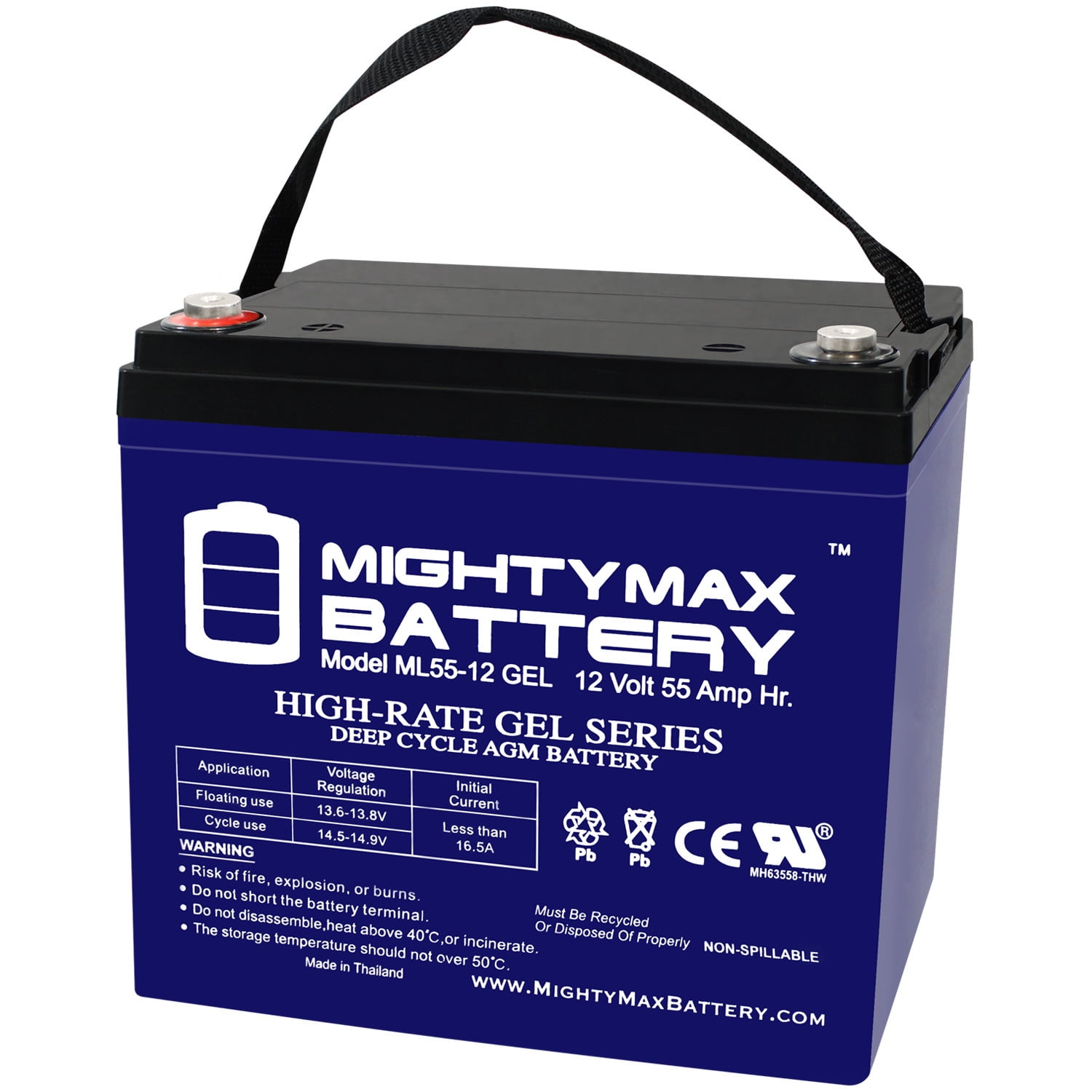 Mighty Max Battery 12V 55AH GEL Replacement Battery for MK M22NF SLD G (55AH) pbh7g
