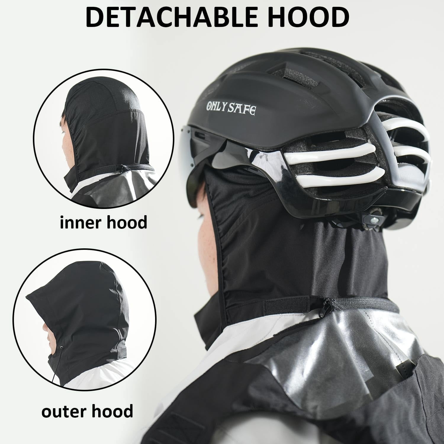 VIKAMAKA Men's Motorcycle Rain Suit, Waterproof Breathable Reflective Gear (Grey and Black, Medium) dzh02 - Image 4