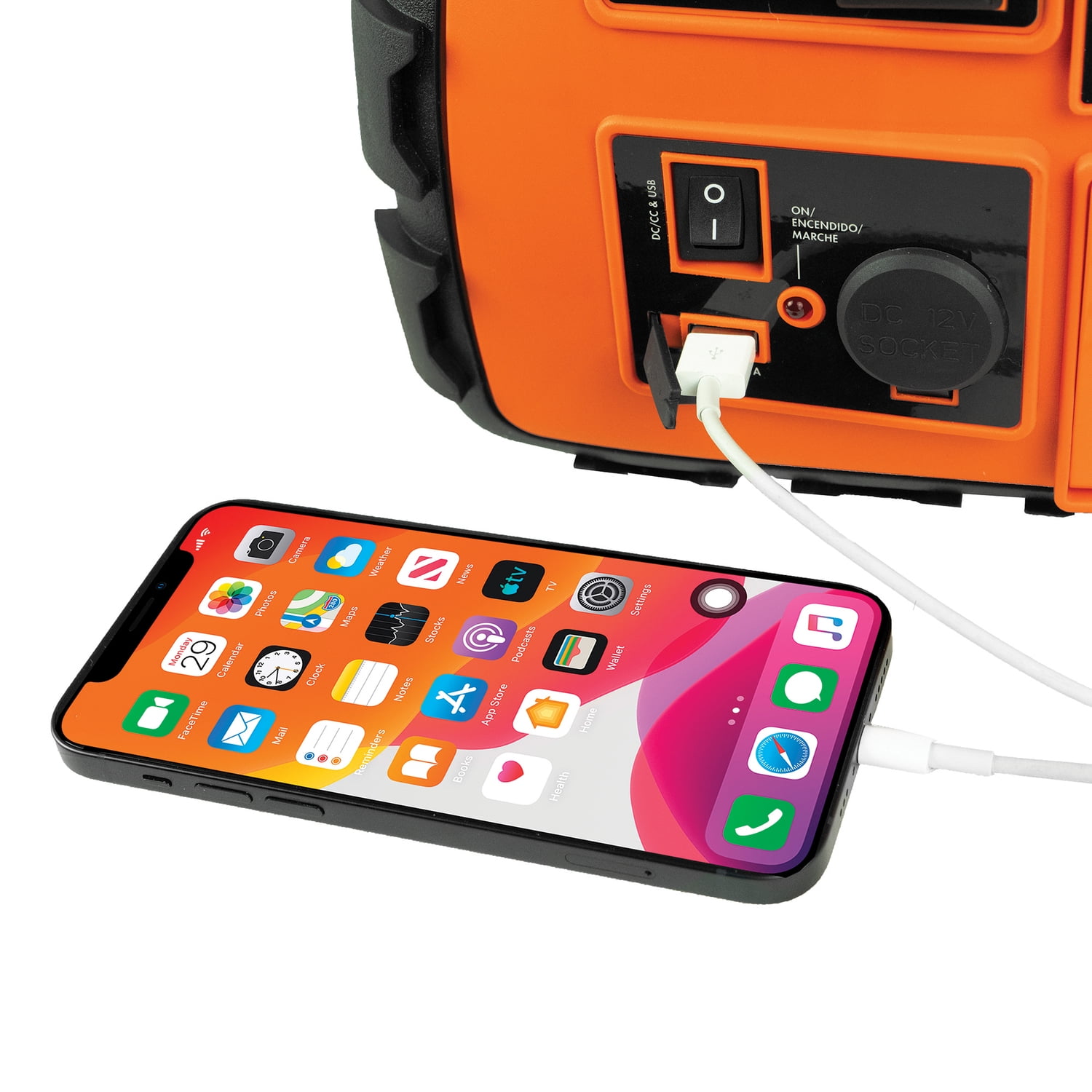 Wagan Tech Power Dome NX2 Portable Jump Starter and Air Compressor (Orange, 12V) 5gfy4