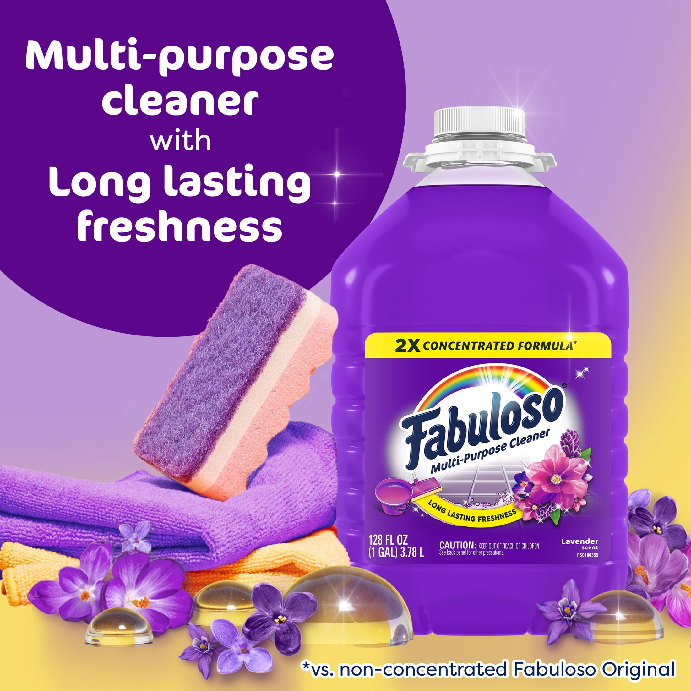 Fabuloso 2X Multi-Purpose Cleaner, Lavender Scented Floor and Surface Cleaner (128 fl oz) h0ye5