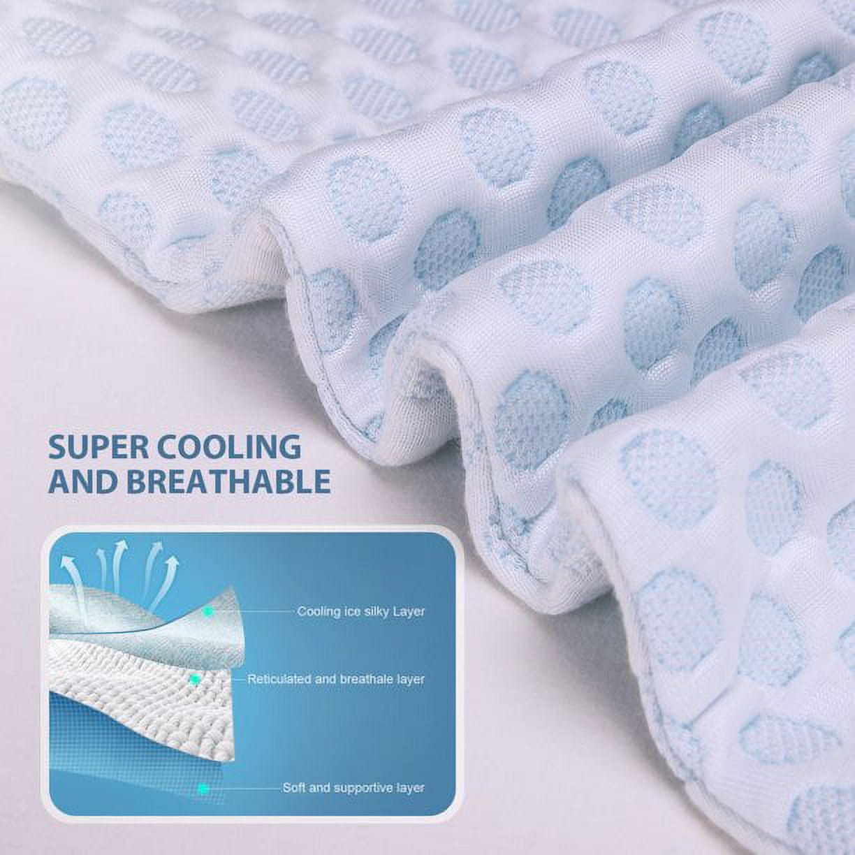 SORMAG Cooling Shredded Memory Foam Bed Pillow, Adjustable Firm Support for Side and Back Sleepers (White, Queen 20 in x 30 in) vxy54