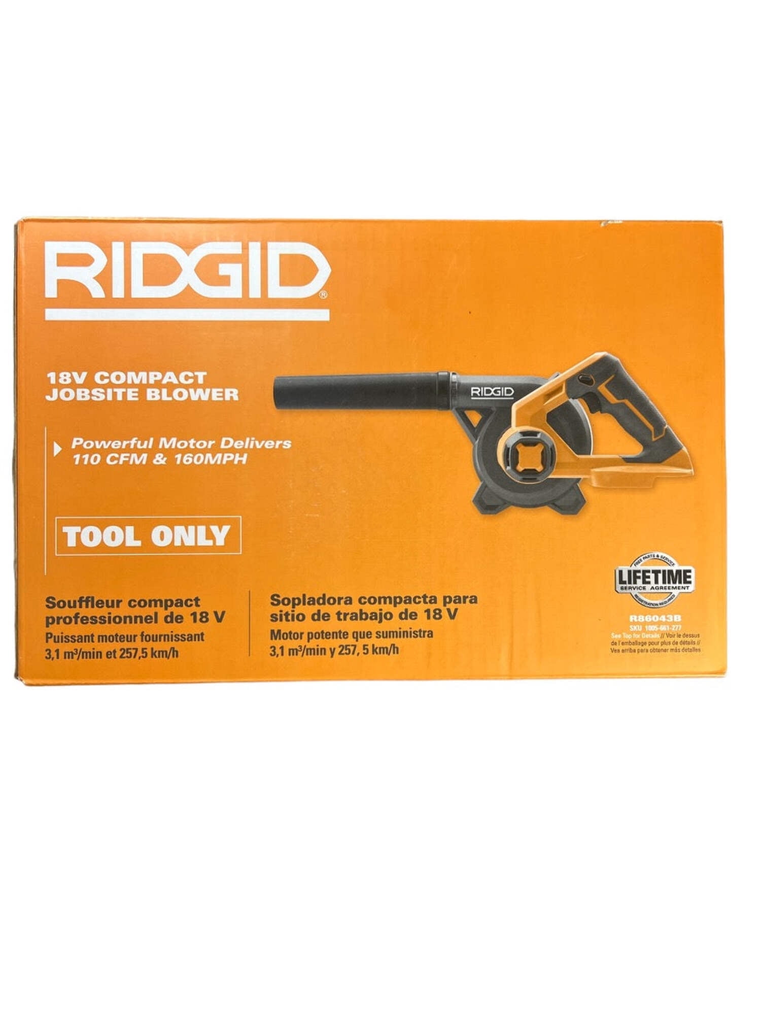 RIDGID 18V Cordless Compact Jobsite Blower with Inflator and Deflator Nozzle (110 CFM) 2vl57