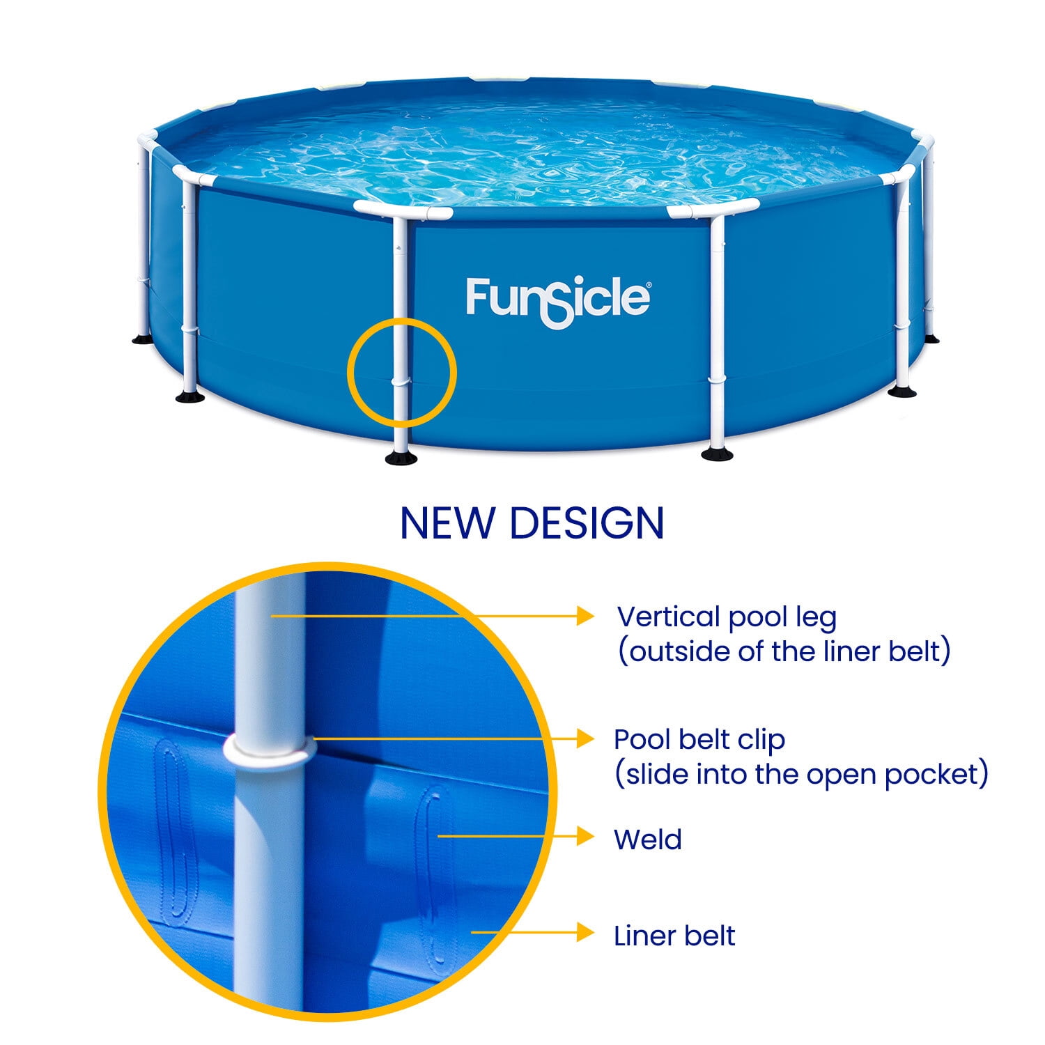 Funsicle Adventure Above Ground Metal Frame Swimming Pool with FiltraBoost Pump and AutoSkimmer (Blue, 14 ft x 33 in) 9nszp
