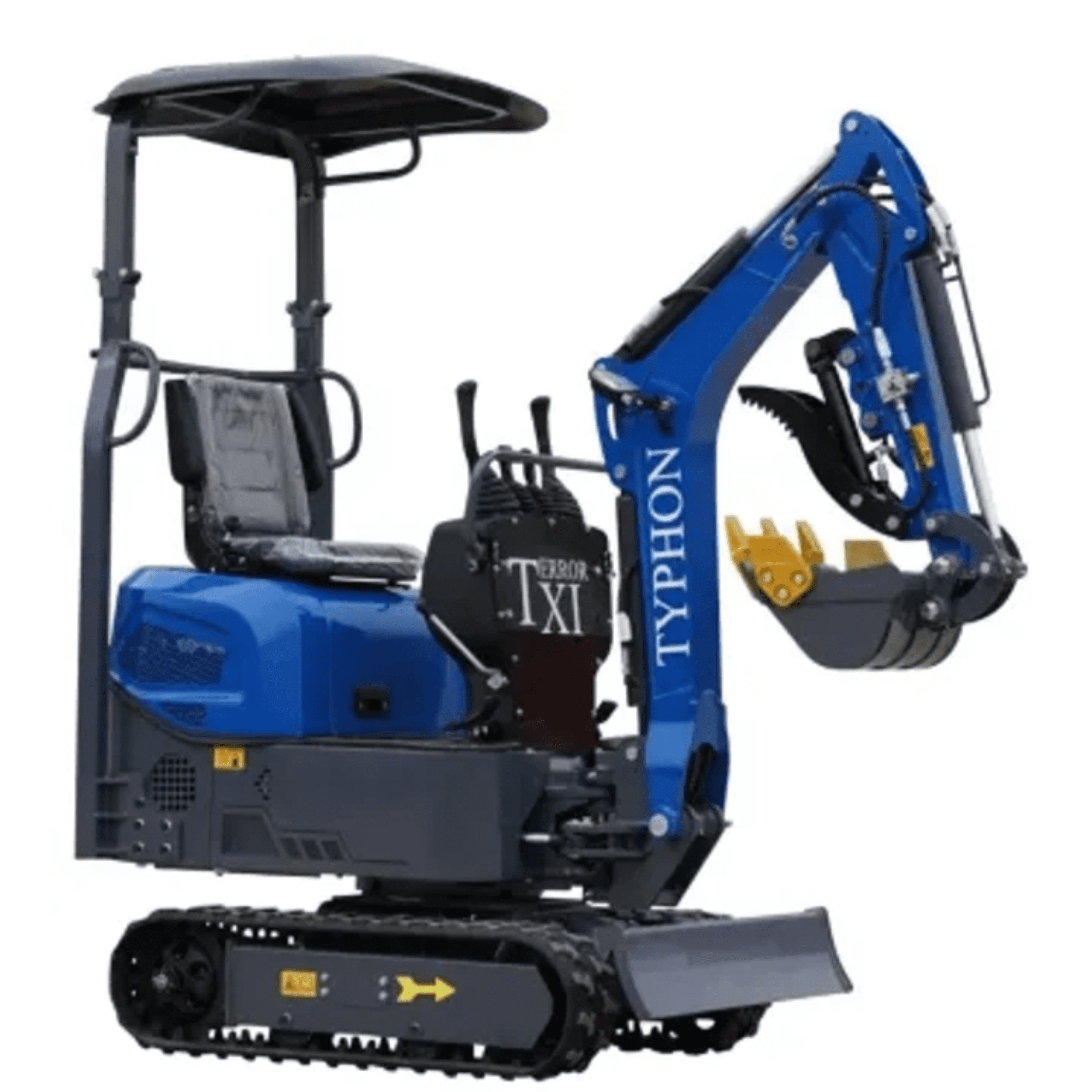 TYPHON TERROR XI Mini Excavator with 13 Attachments (Blue, 13.5hp) gmst4