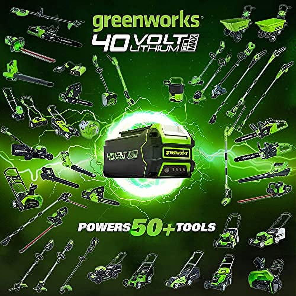 Greenworks 40V 21 in Brushless Self-Propelled Lawn Mower with 2 x 4Ah USB Batteries and Charger (21 in) 6lc8i
