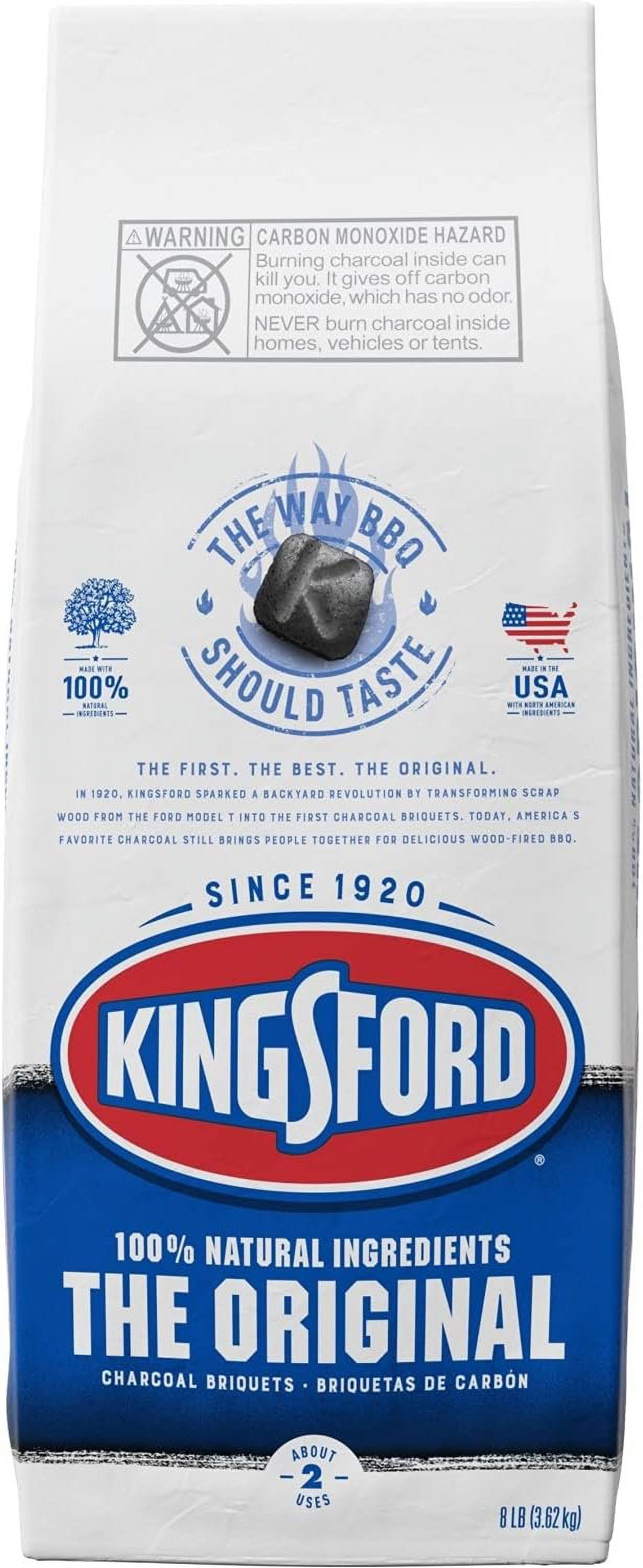 Kingsford Original Charcoal Briquettes for Grilling, Authentic Smoky Flavor (Black, 8 lb) qz9ky