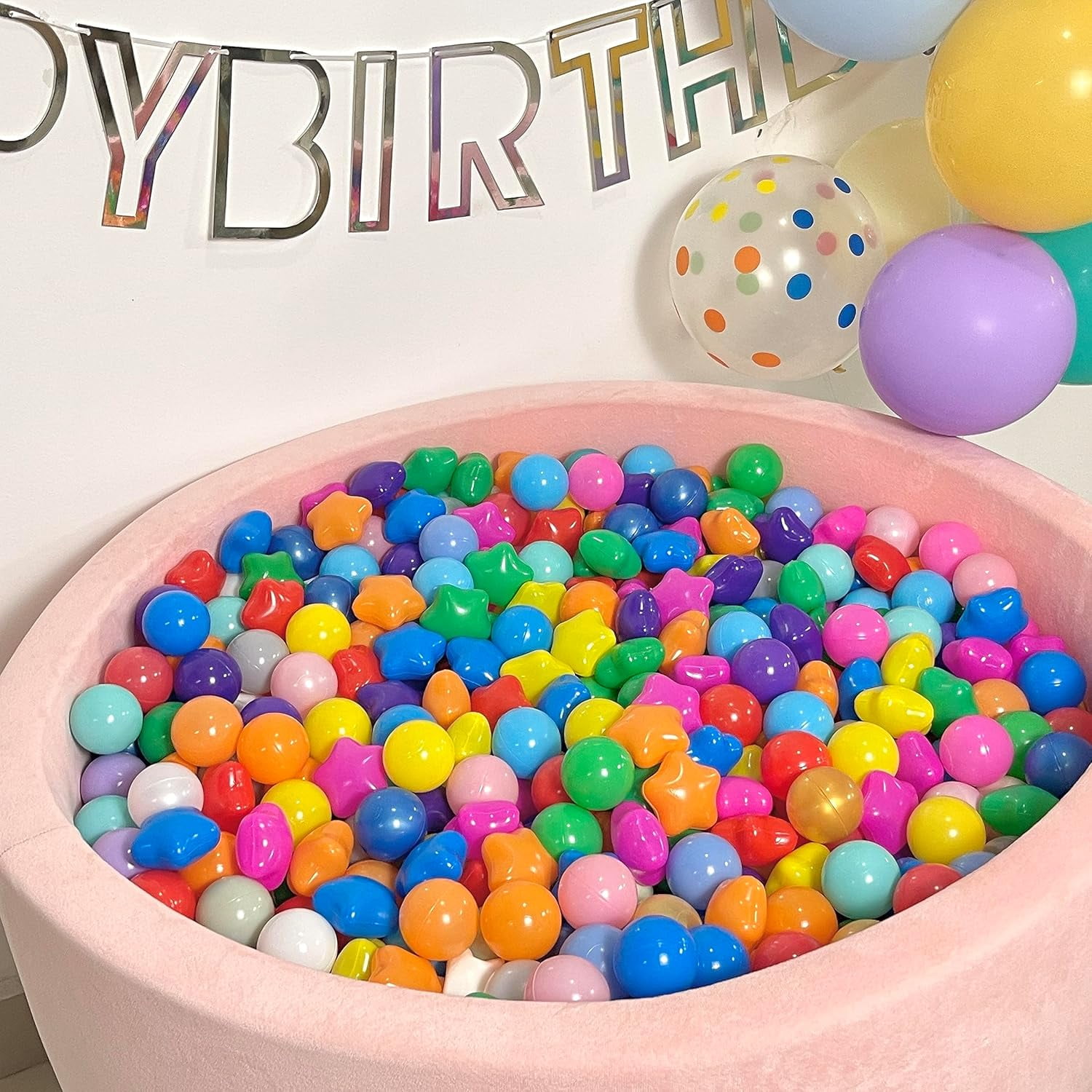 Supbessel Soft Plastic Ball Pit Balls for Kids and Pets (Multi-Color, 200 Count, 2.2 in) vx877
