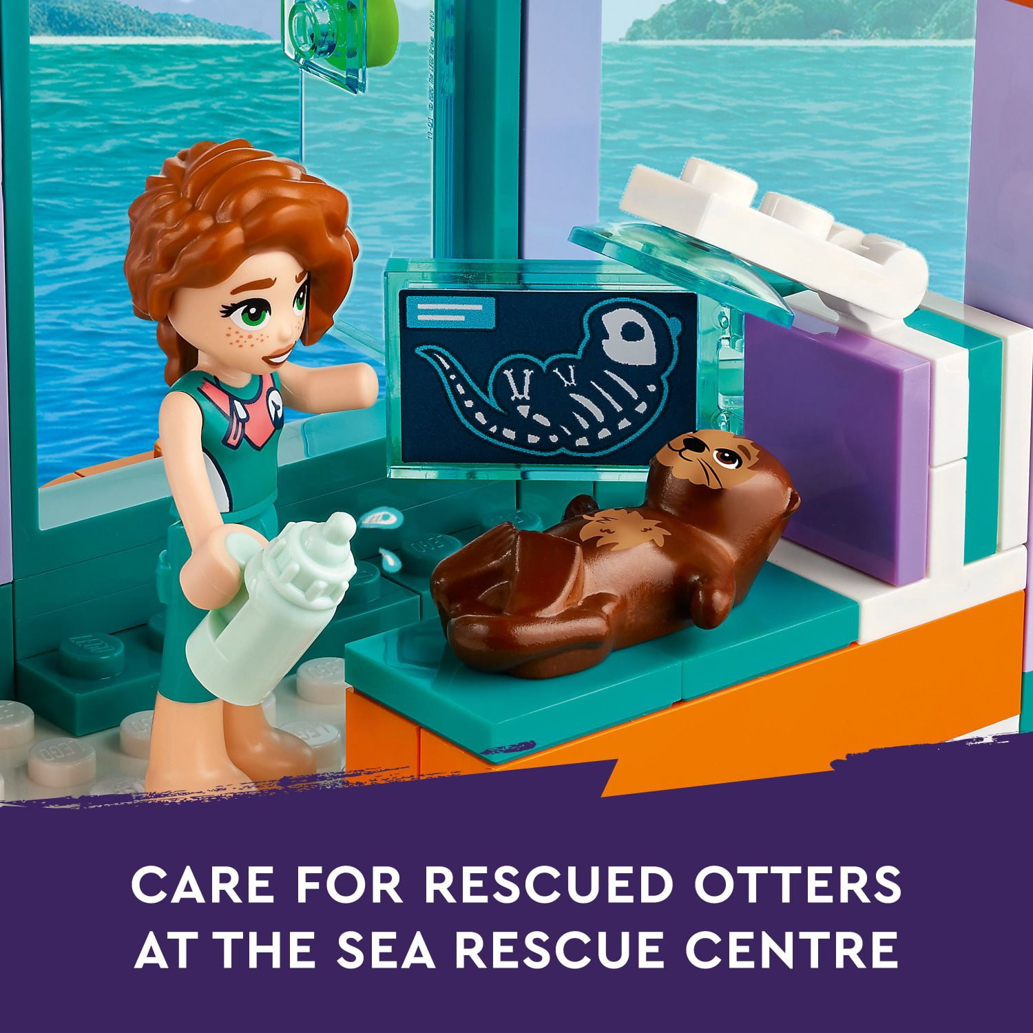 LEGO Friends Sea Rescue Center Building Set with Animal Figures and Water Scooter (41736, 9 in. H x 8 in. W x 7.5 in. D) 905na