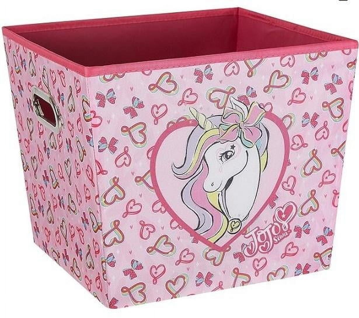 Nickelodeon JoJo Siwa Kids' Stackable Tapered Storage Bin (Pink, 12 in x 12 in x 11 in) iqdpm