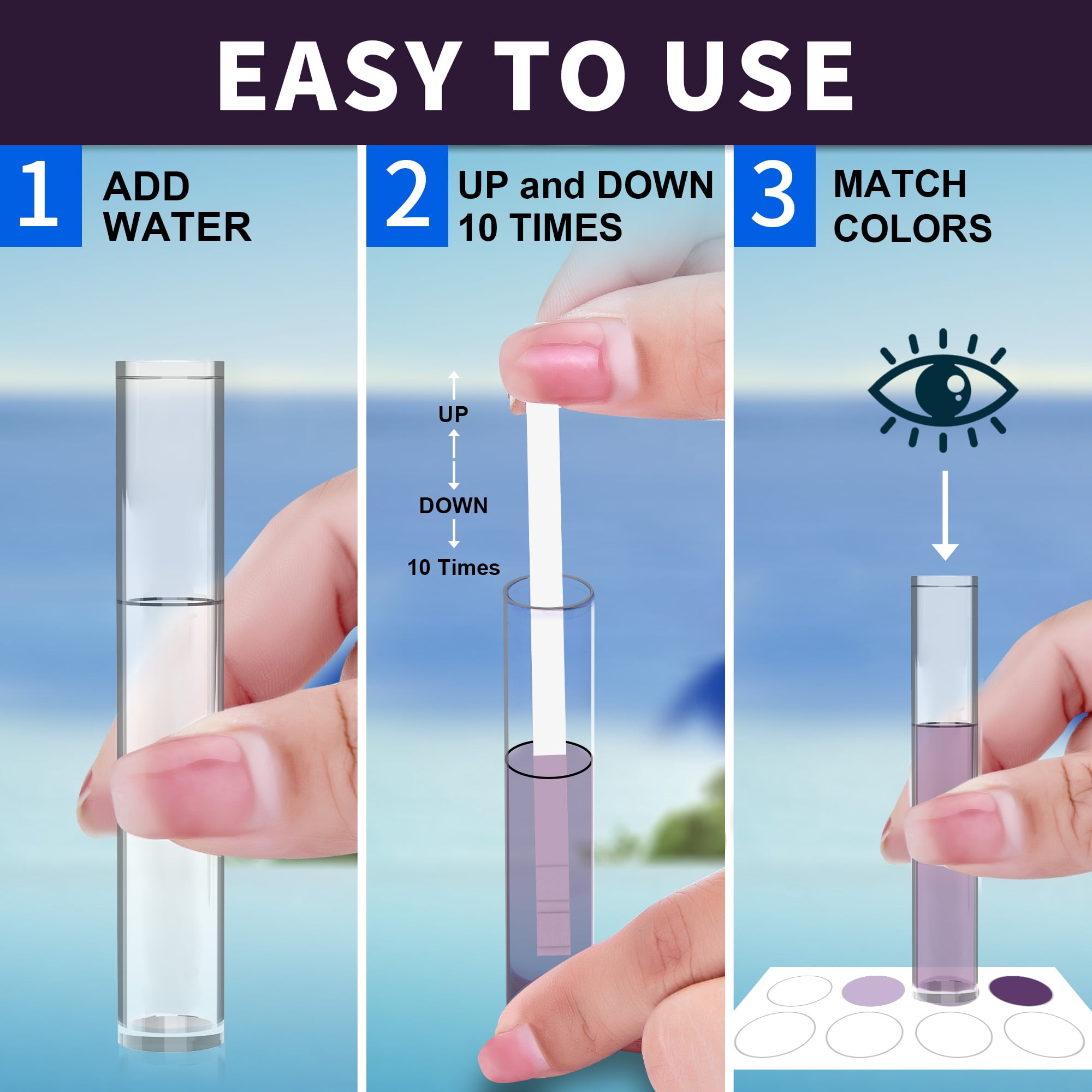 EASYTEST 9-Way Pool Test Strips for Swimming Pool, Hot Tub, and Spa Water Quality Monitoring (165 Strips) wujwm