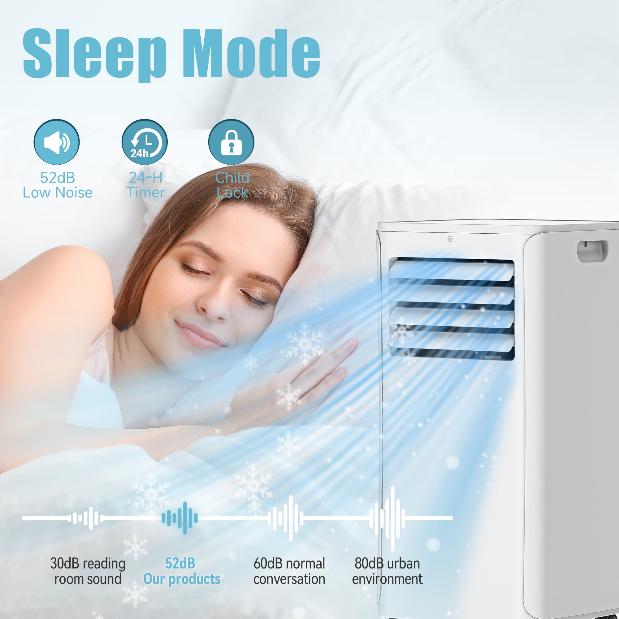 Tolsprint 12000 BTU Portable Air Conditioner 4-in-1 Cooling Unit with Remote Control and LED Display (450 sq. ft. Coverage) cwjs9