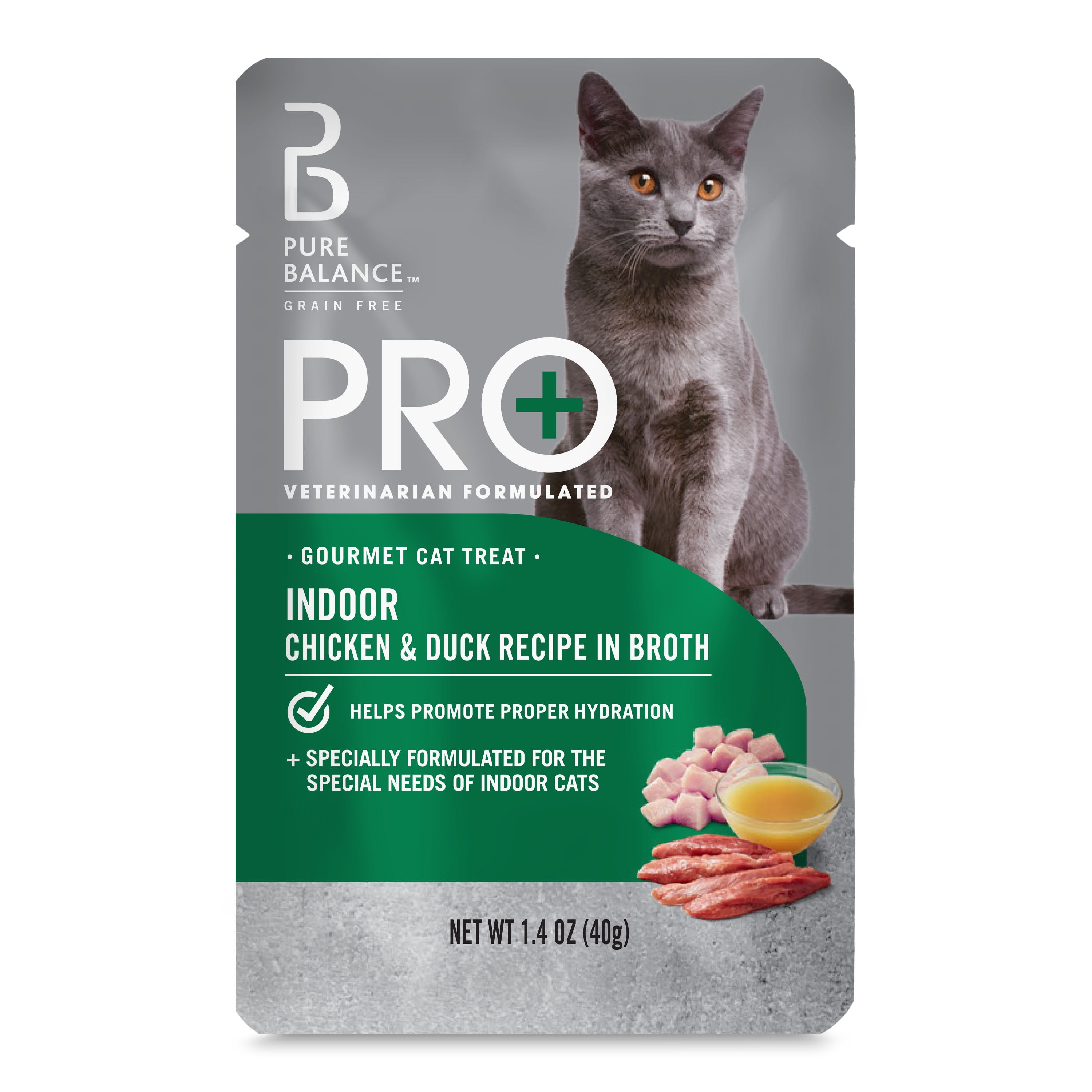 Pure Balance Pro+ Indoor Chicken & Duck Recipe Wet Cat Food (4 Pack, 1.4 oz) ca0i9