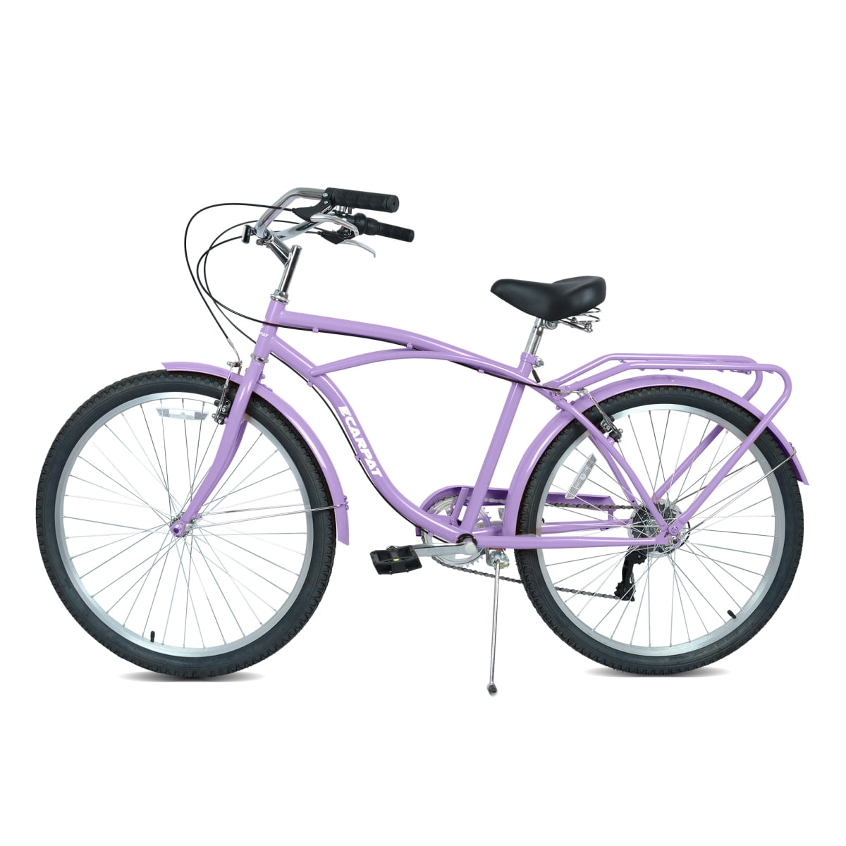 Generic 26 Inch 7-Speed Beach Cruiser Bike, Step-Through Steel Frame, Comfortable Urban Commuter (Lavender Purple, 26 in) ncw59