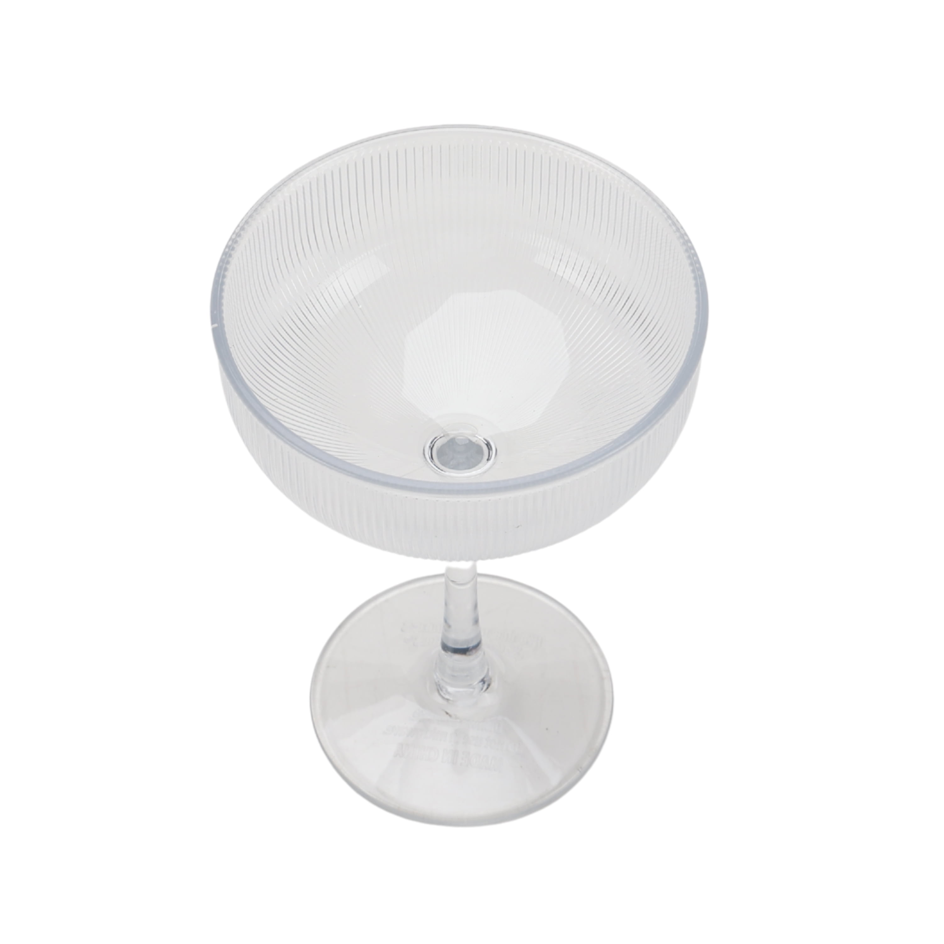 Better Homes & Gardens Ribbed Tritan Coupe Glass, Shatter-Resistant Drinkware (Clear, 11 fl oz) q45tg