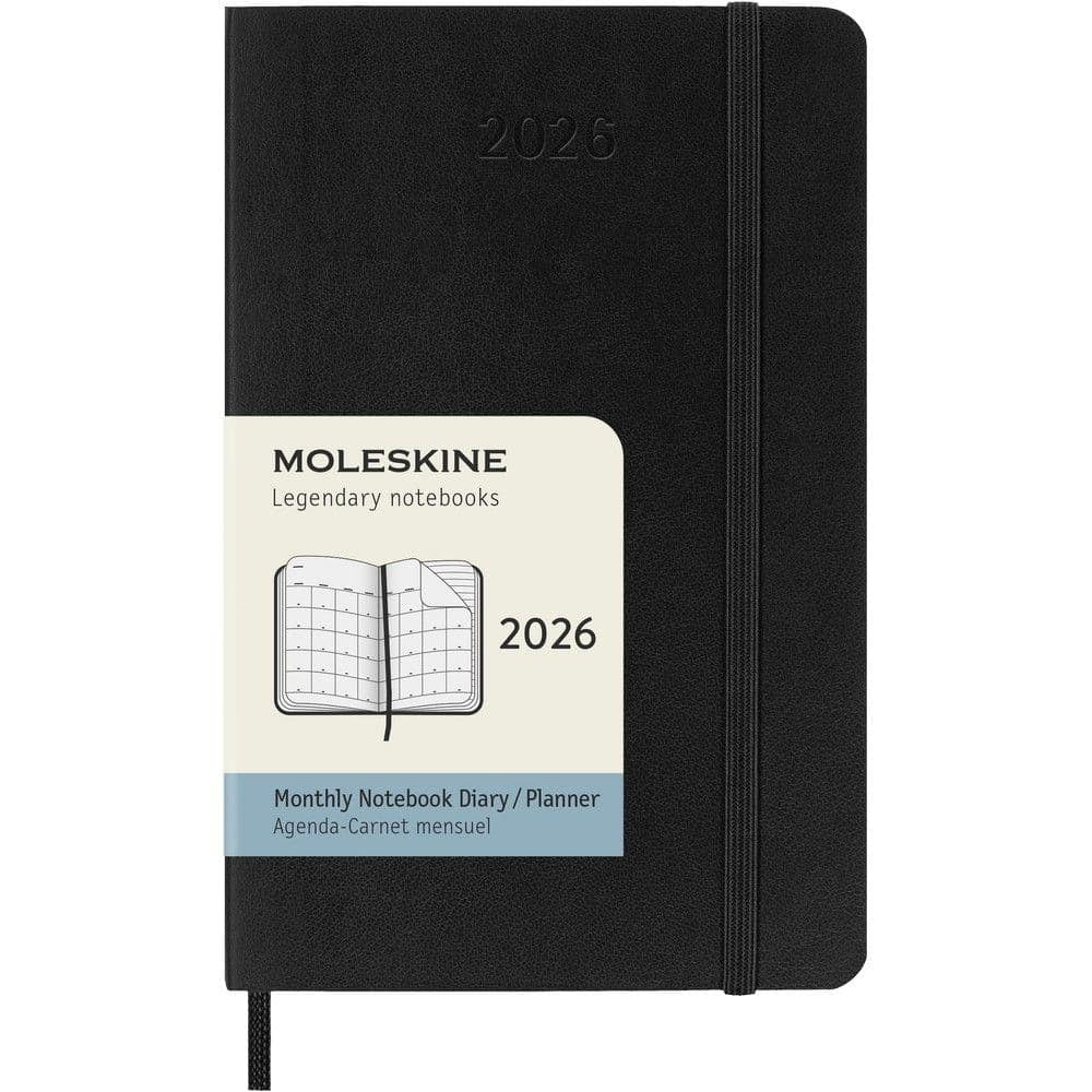 Moleskine 2026 Monthly Pocket Planner, Soft Cover, Professional 12-Month Calendar (Black, 3.6 in x 5.6 in) yxz0s
