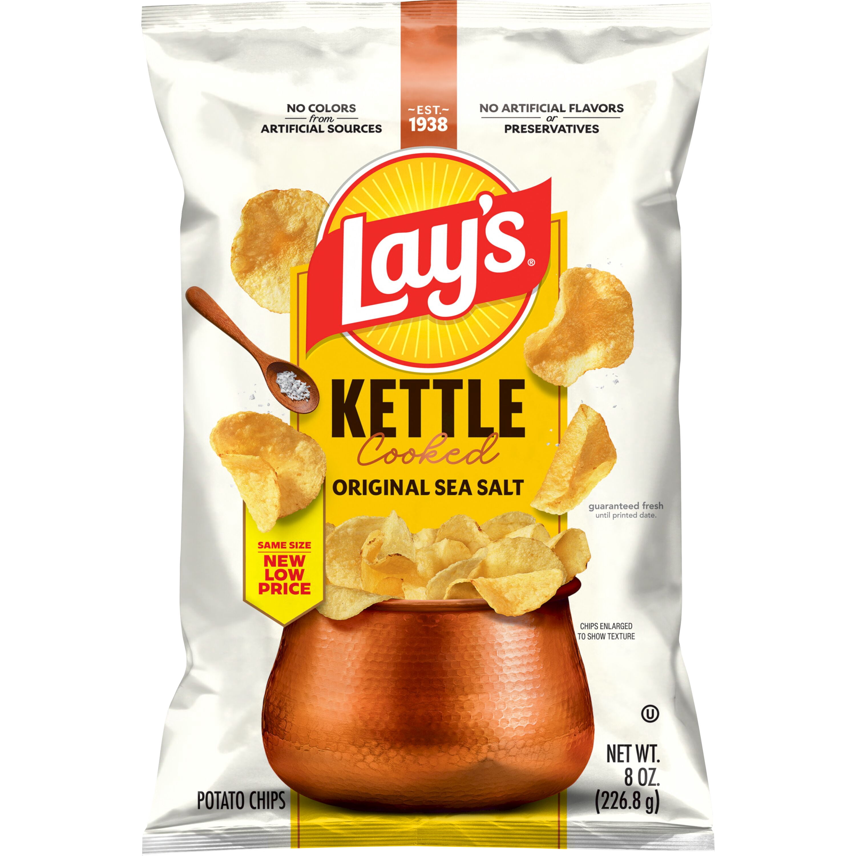 Lay's Kettle Cooked Potato Chips, Original Sea Salt Flavor (8 oz) pnt2i