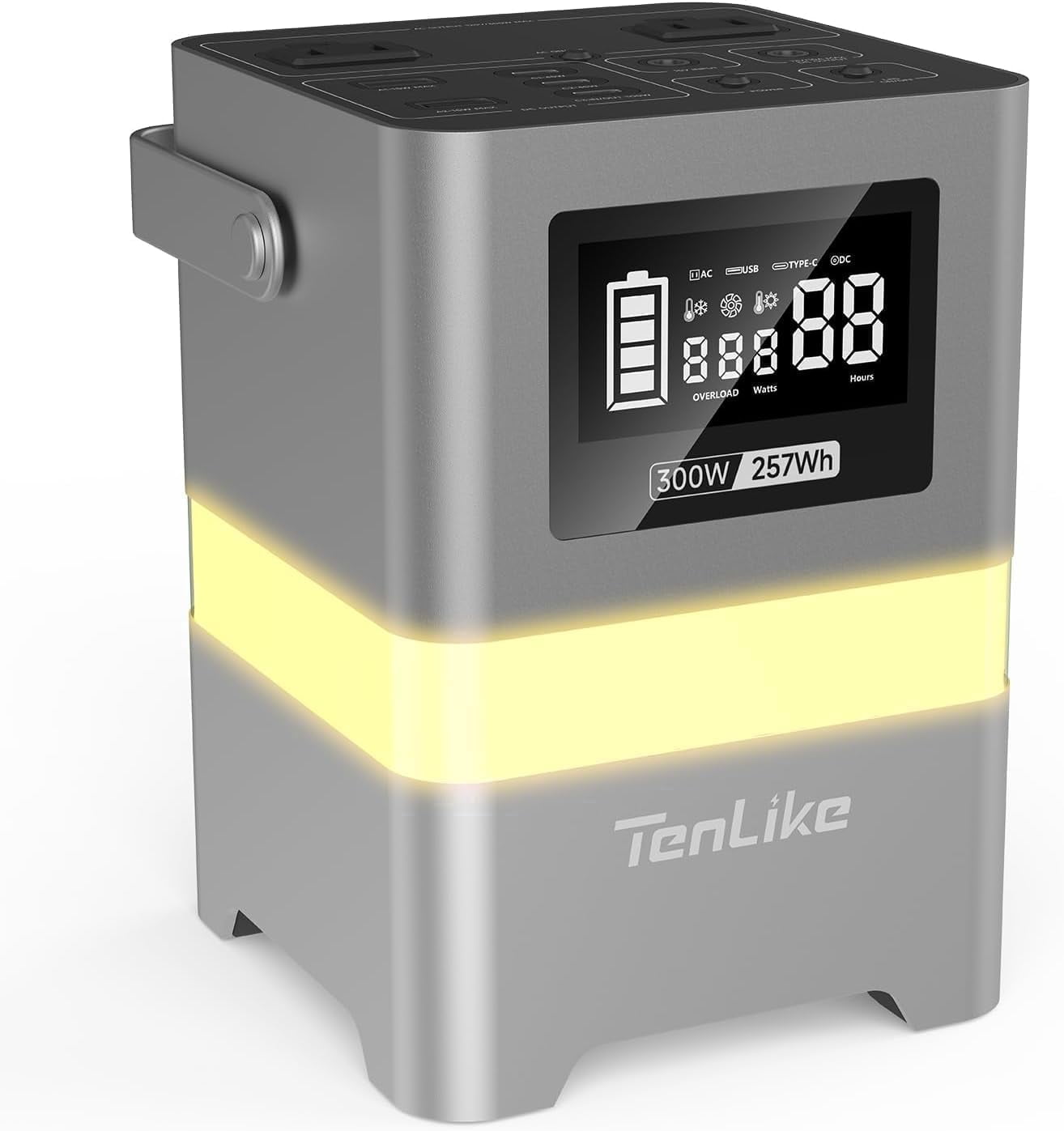 UDH Portable Power Station 300W 257Wh Solar Generator with PD 100W Fast Charge and LED Light (Black, 5.51 lb) obkof