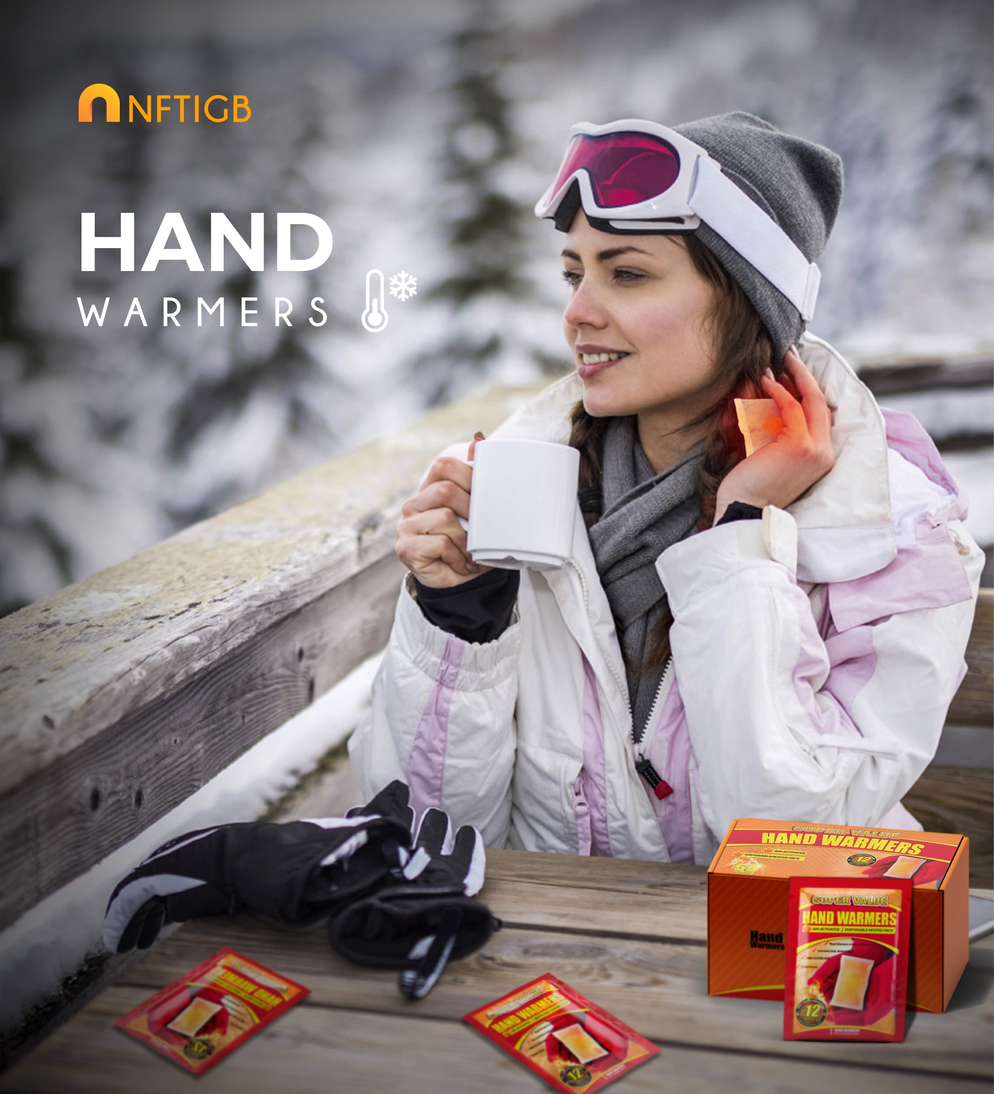 NFTIGB Hand Warmers Air-Activated Heat Packs for Outdoor Activities (55 Pack) wynbn