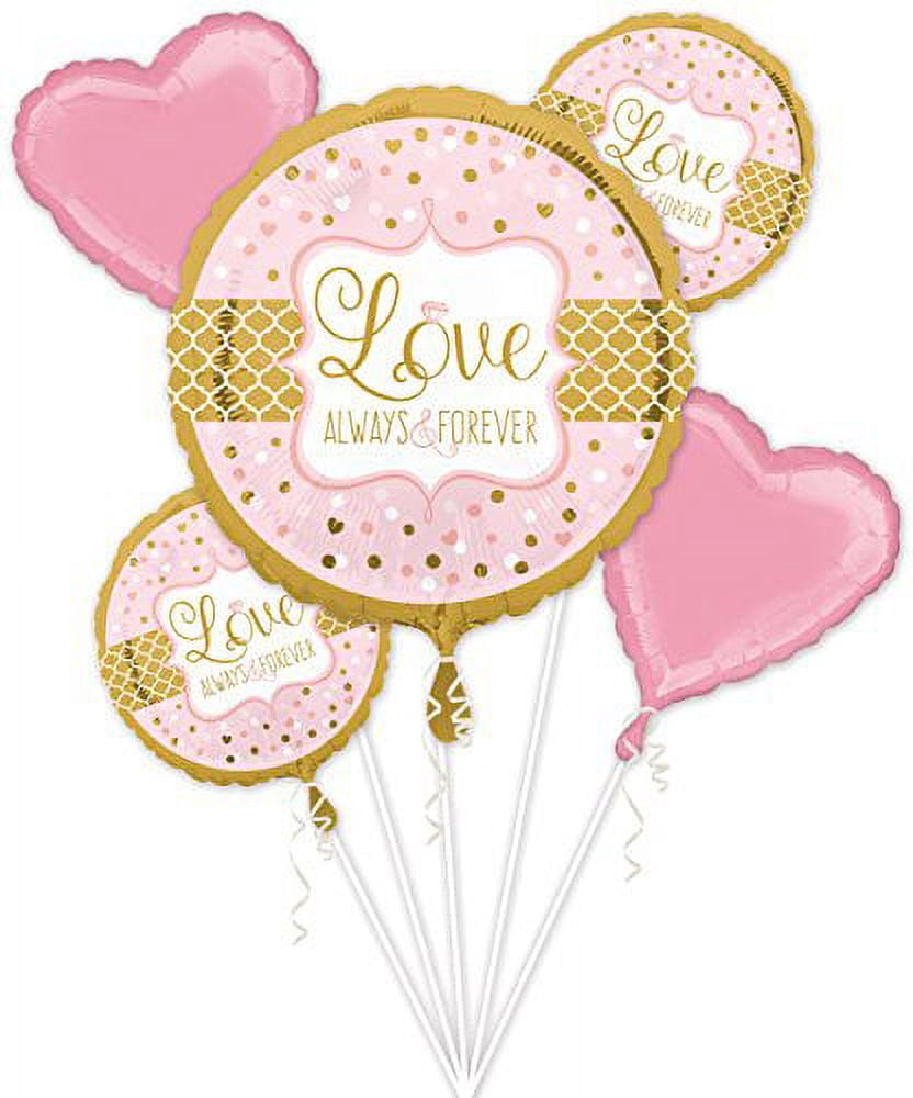Loftus International Sparkling Wedding Balloon Bouquet Set (Pink, 5-Piece Set) gvmj7