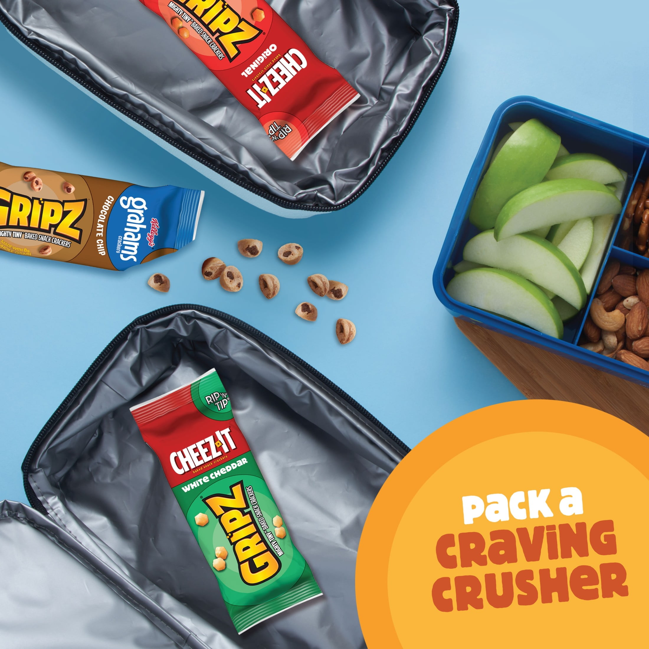 Cheez-It Gripz Variety Snack Pack, Baked Mini Crackers and Grahams (9 oz, 10 Count) fupnh