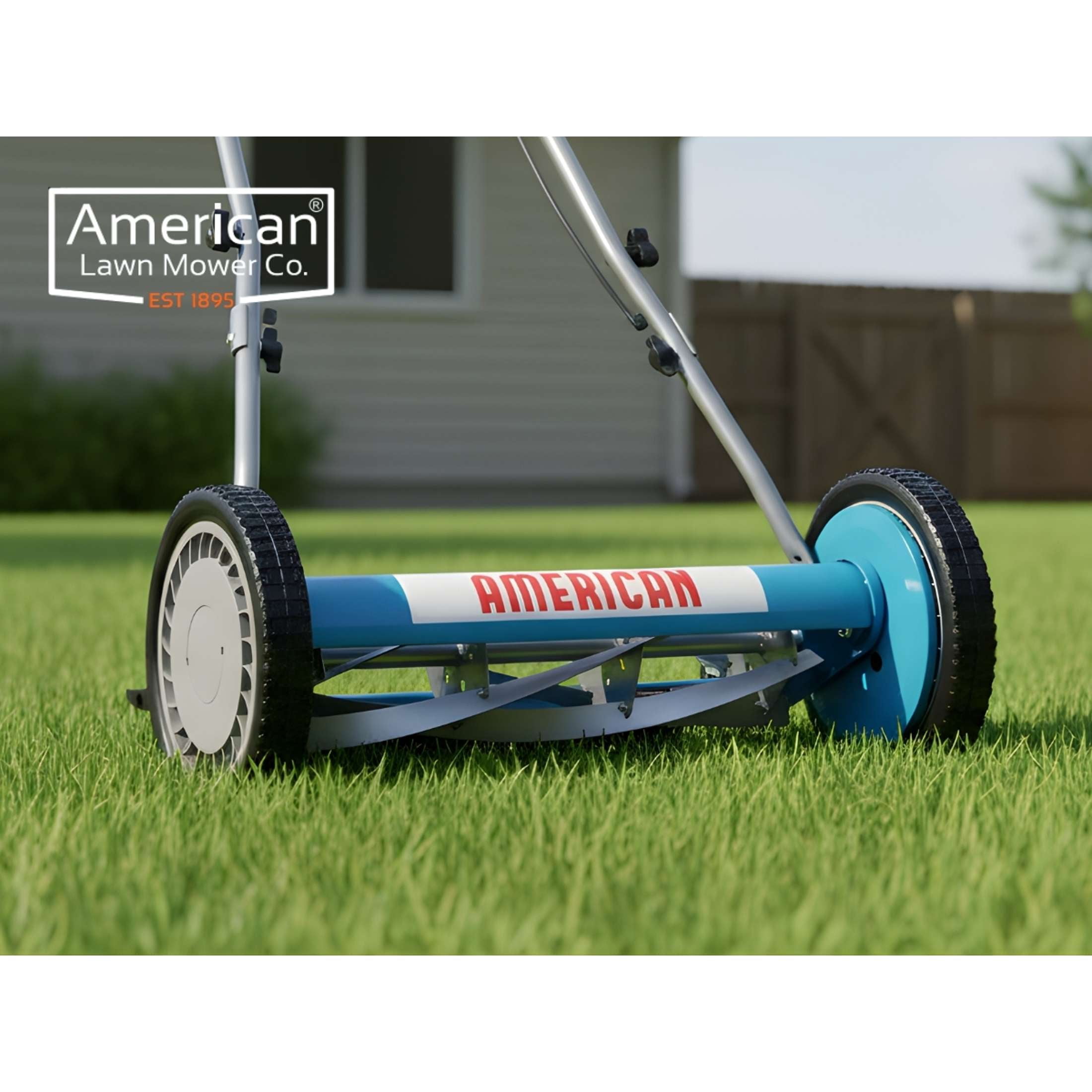American Lawn Mower 18-Inch 5-Blade Reel Push Lawn Mower (Blue, 18 in) x0bsh