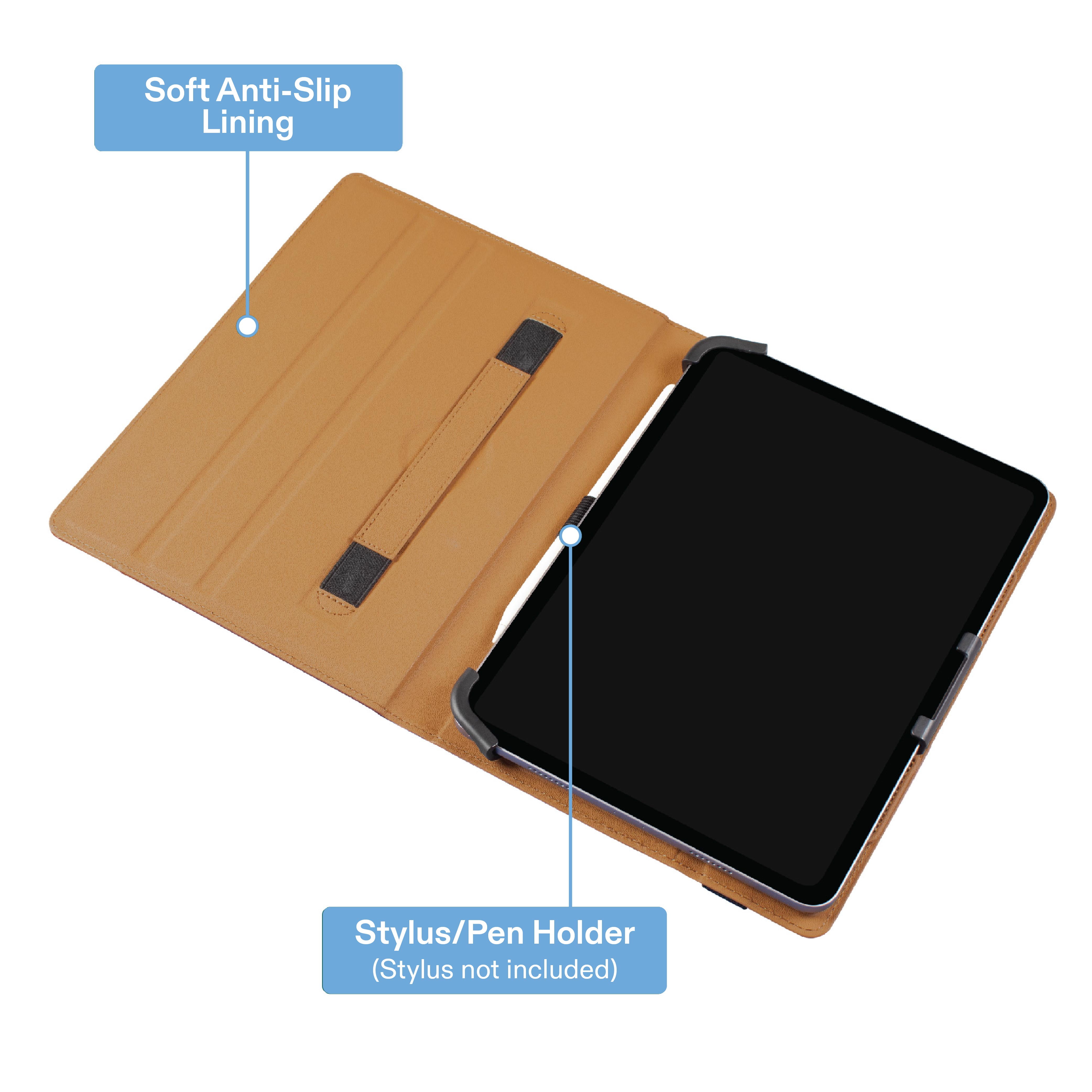 onn Universal Tablet Folio Case (Brown, 9-11 in) dz65j